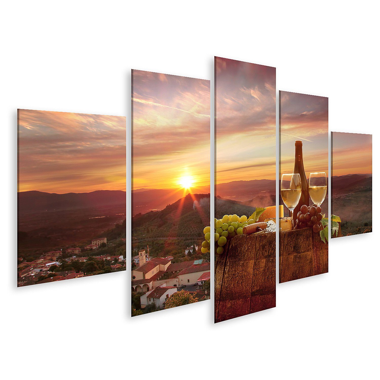 Leinwandbild Bild auf Leinwand Weinberg in Chianti Toskana Wandbild Poster Kunstdru