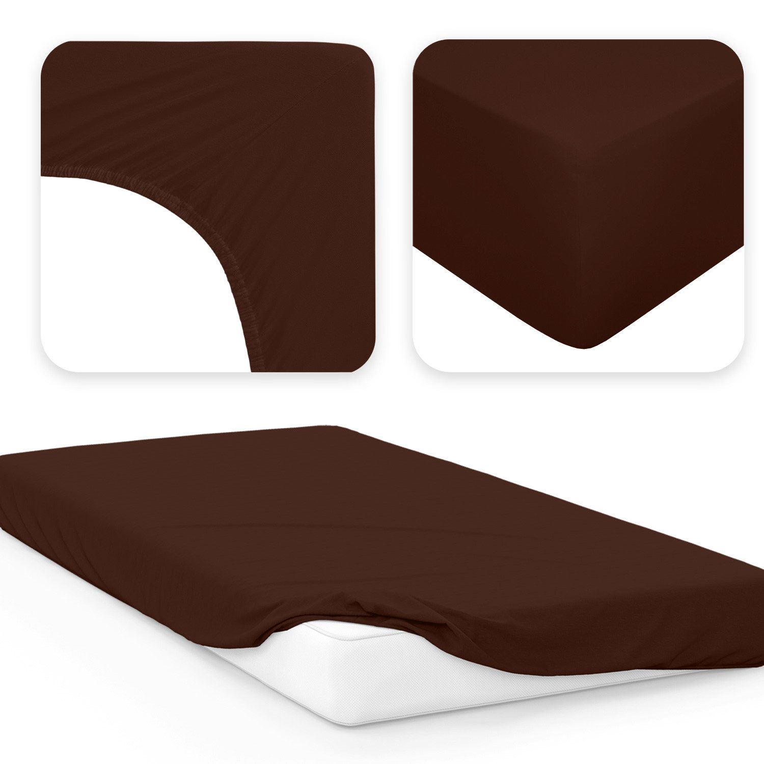 Jacobson Spannbettlaken BOXSPRING & ÜBERLÄNGE aus 100% Baumwolle, für hohe & lange Matratzen, Jersey Bettlaken 160 g/m² – Bild 2 von 5