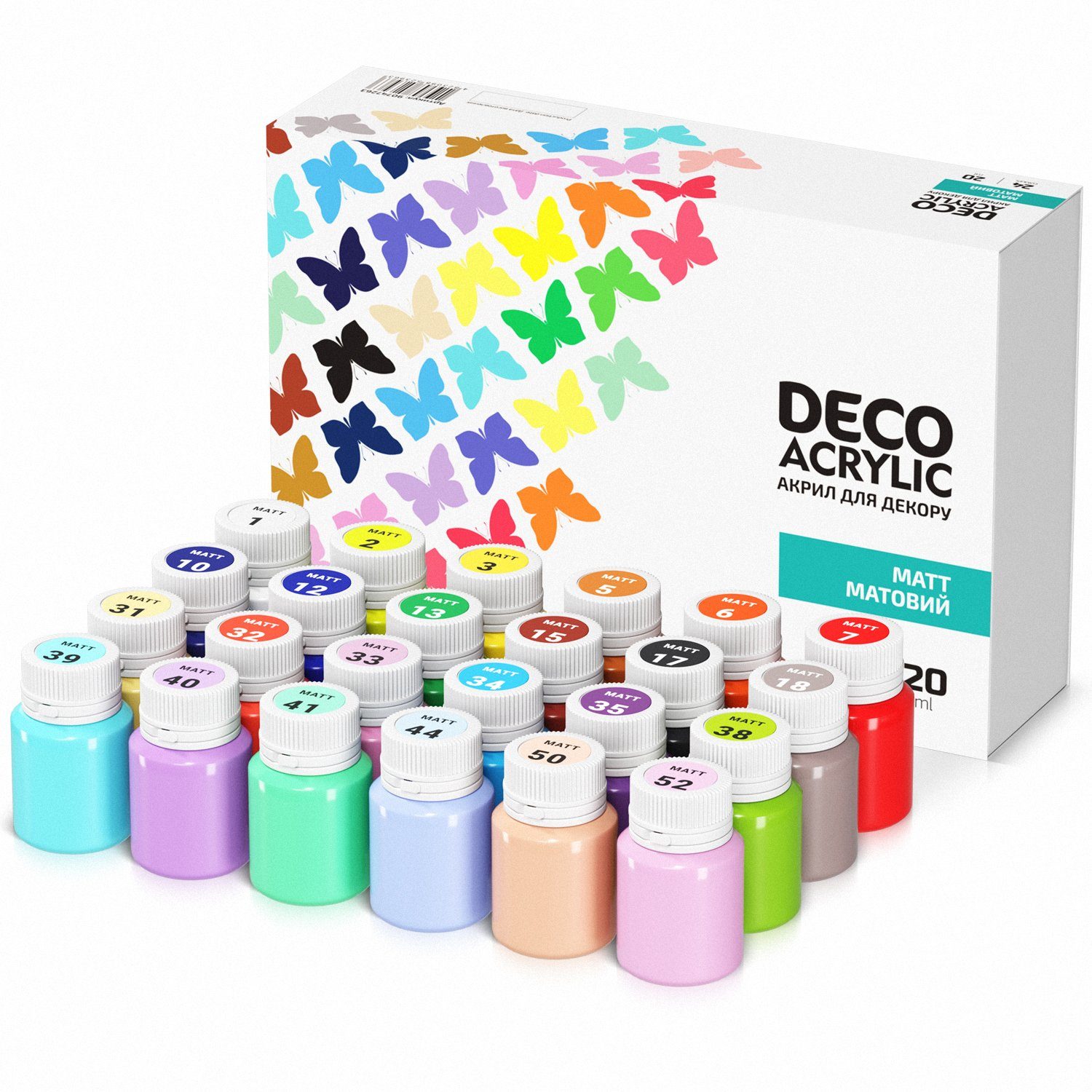 Acrylfarbe Acrylfarben Set Farben x 20 ml für Leinwand Papier Stein Holz Keramik