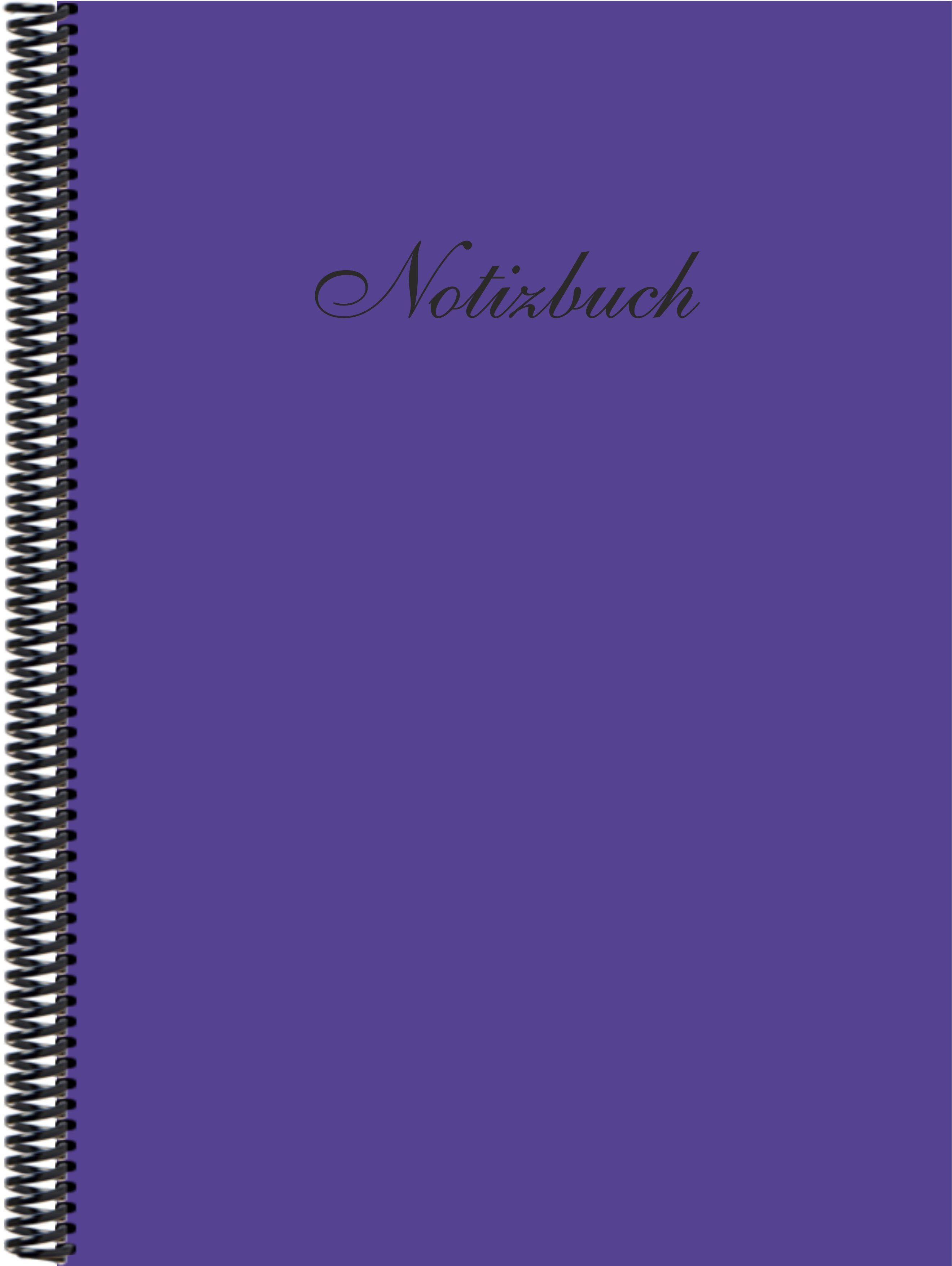 E&Z Verlag Gmbh Notizbuch Notizbuch DINA4 liniert, in der Trendfarbe dunkelviolett