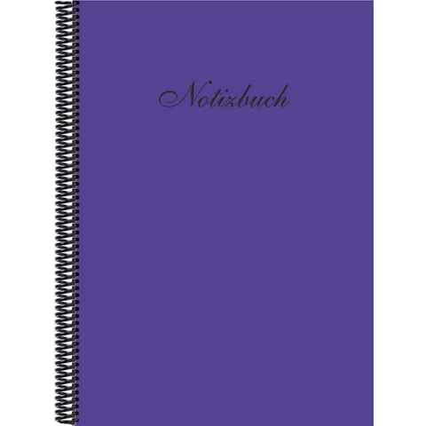 E&Z Verlag Gmbh Notizbuch Notizbuch DINA4 kariert, in der Trendfarbe dunkelviolett