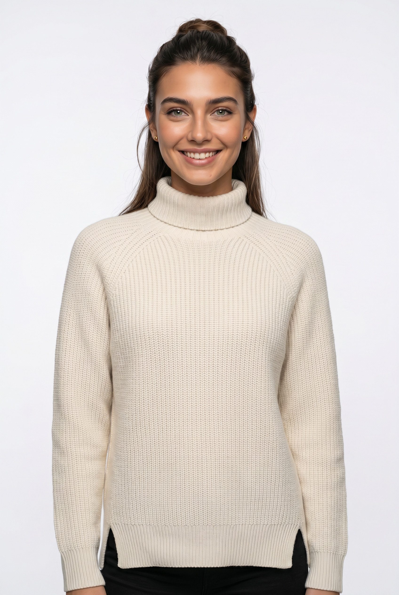 RICHROYAL Rollkragenpullover mit Seitenschlitzen, locker geschnitten, zeitlos
