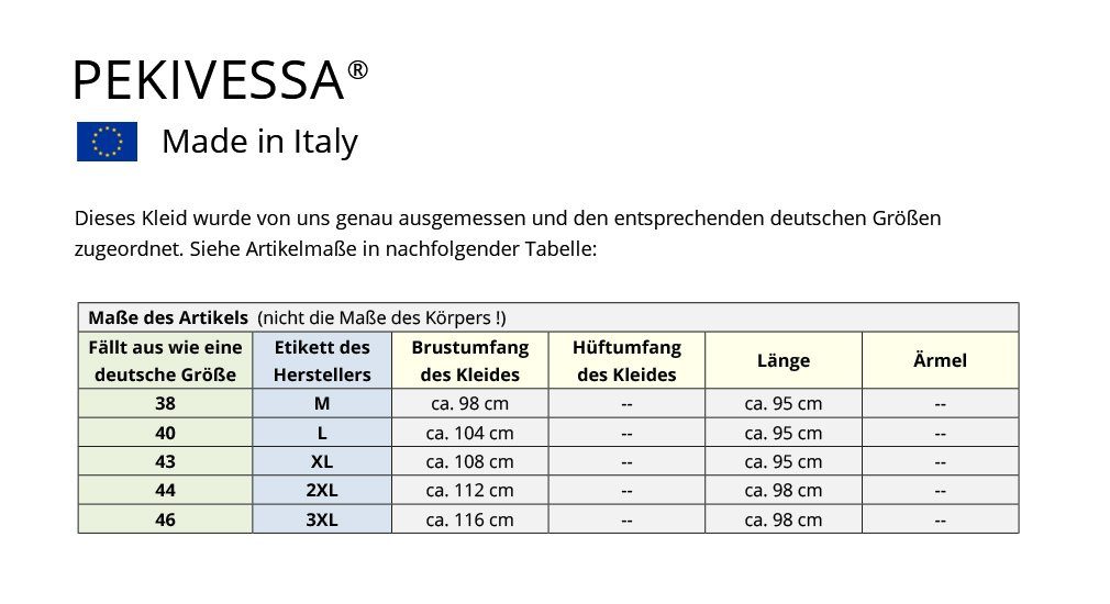 knielang Punkten apfelgrün kurzarm Sommerkleid (1-tlg) Damen PEKIVESSA mit Leinenkleid