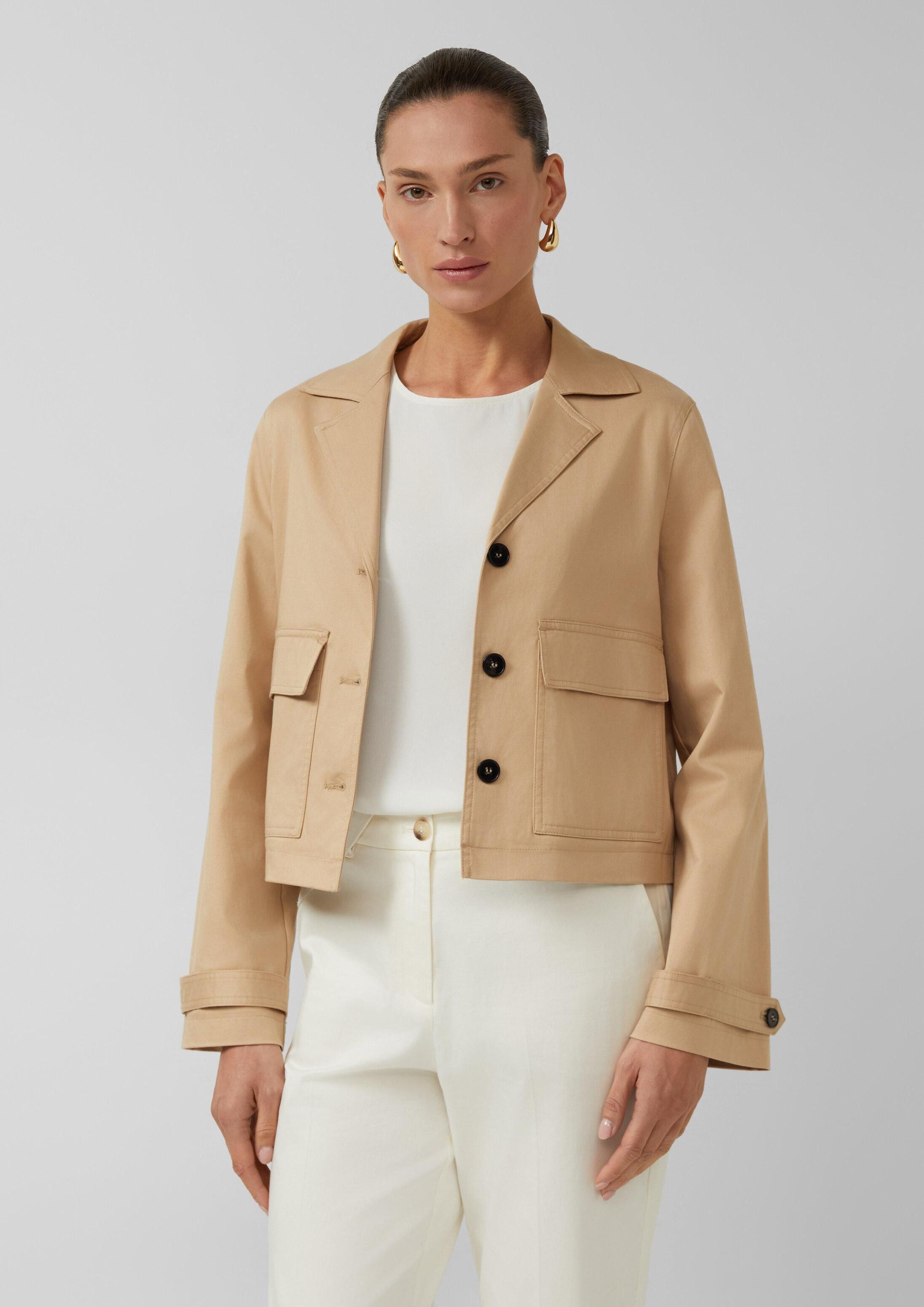 s.Oliver Funktionsjacke Indoor-Blazer Kurzer Trench aus Baumwolle
