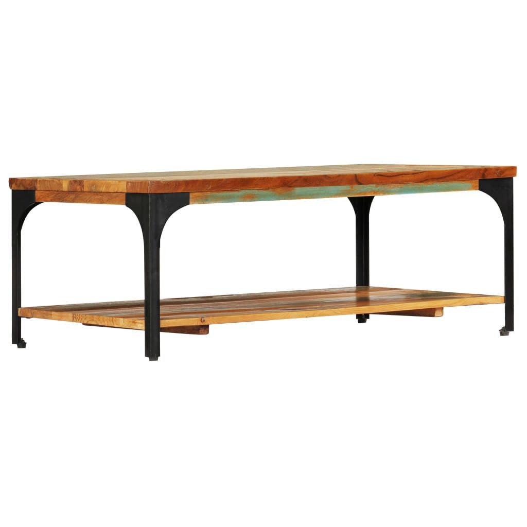 vidaXL Couchtisch Couchtisch mit Ablage 100x60x35 cm Altholz Massiv (1-St)
