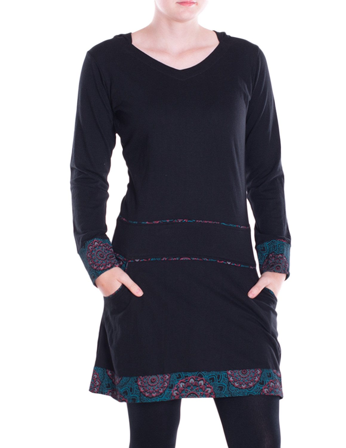 Vishes A-Linien-Kleid Damen Kleid Baumwolle Casual günstig online kaufen