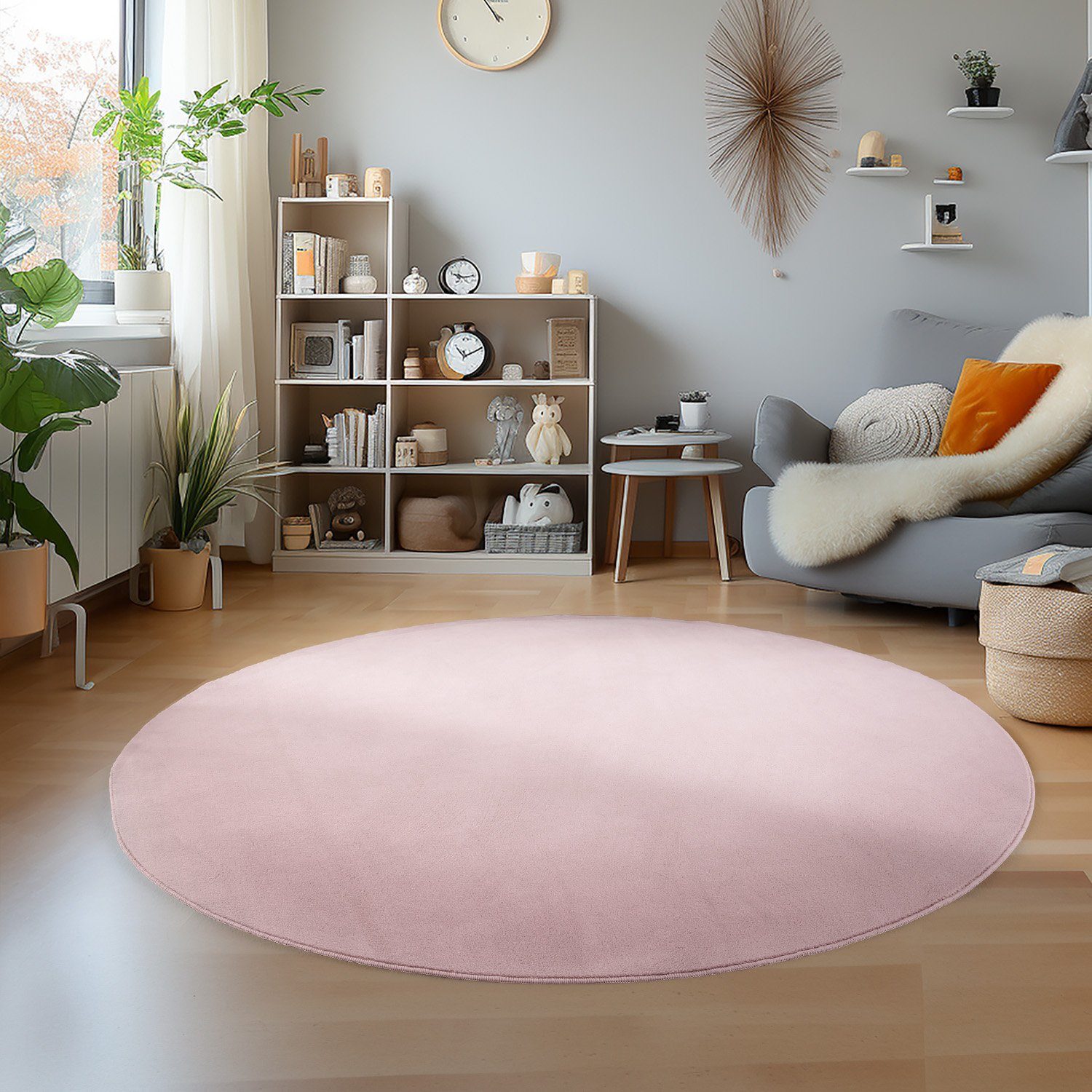 SIMPEX24 Teppich Unicolor - Einfarbig, Rund, günstig online kaufen