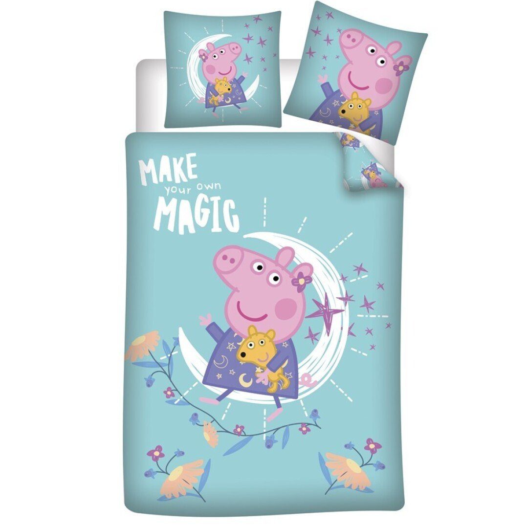 Bettwäsche Peppa Wutz Kinder Bettwäsche 2tlg Set, Peppa Pig, Mikrofaser, 2 teilig, Bettbezug 135/140x200 cm Deckenbezug 63x63 cm