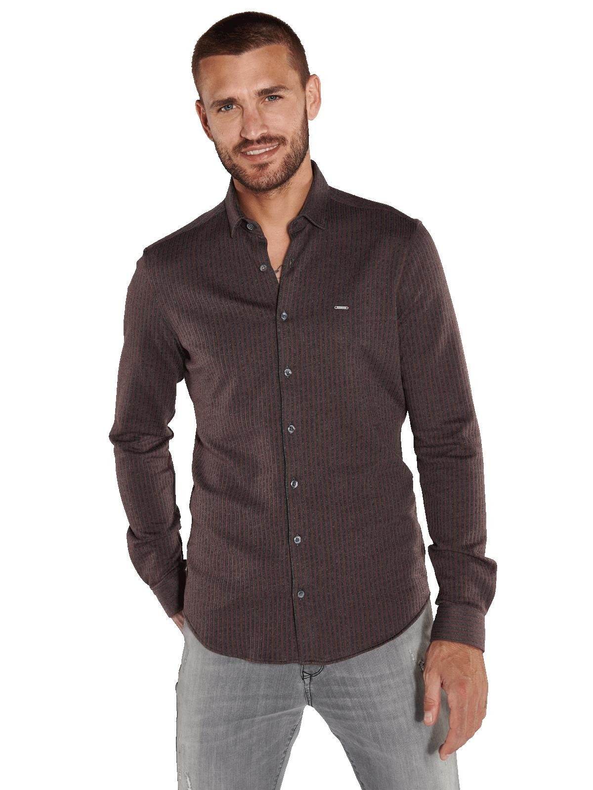 emilio adani Langarmhemd emilio adani Herren Langarm-Hemd regular, Bordeaux