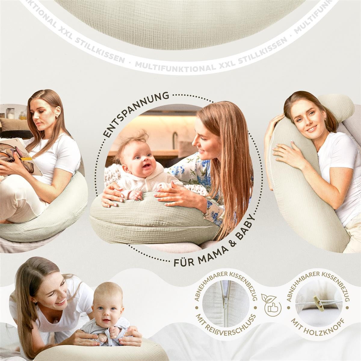 SEI Design Stillkissen Seitenschläferkissen Babynestchen Kuschelnest XXL, S günstig online kaufen
