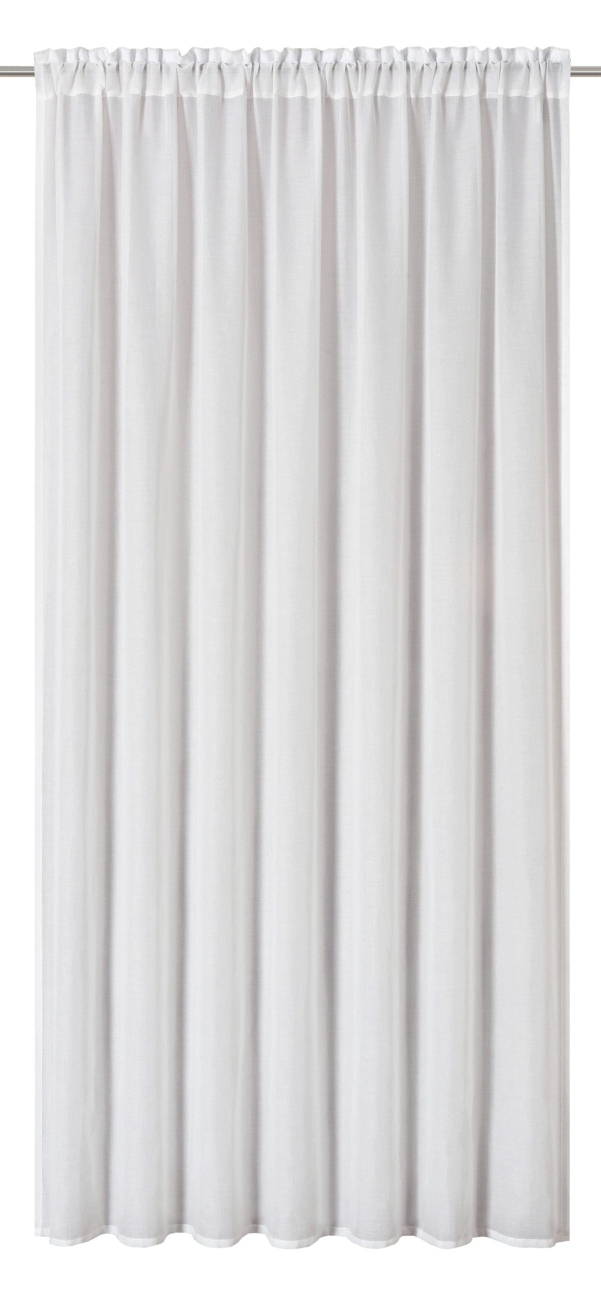 ELBERSDRUCKE Vorhang Gardine mit Tunnelzug Spume weiß halbtransparent 255x2 günstig online kaufen