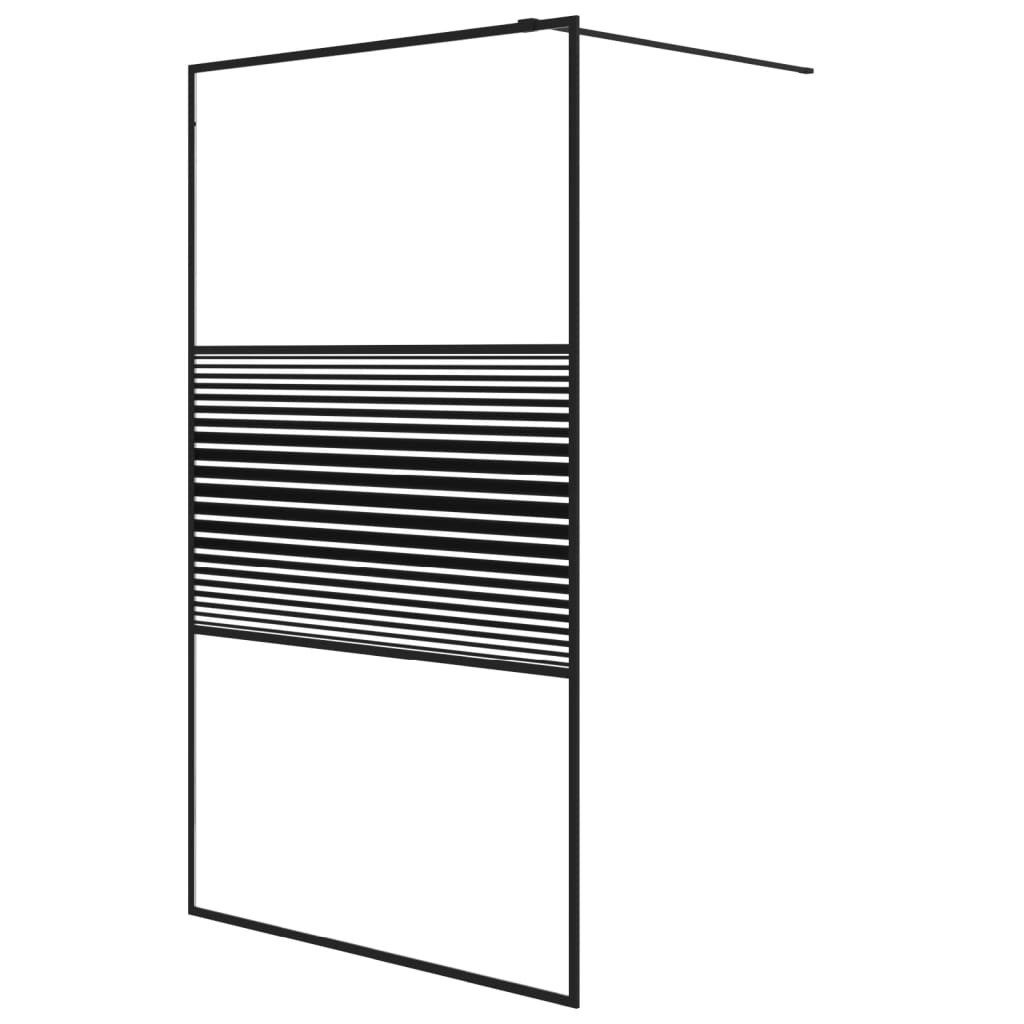 vidaXL Duschwand Duschwand für Begehbare Dusche Schwarz 115x195 cm ESG-Glas Klar