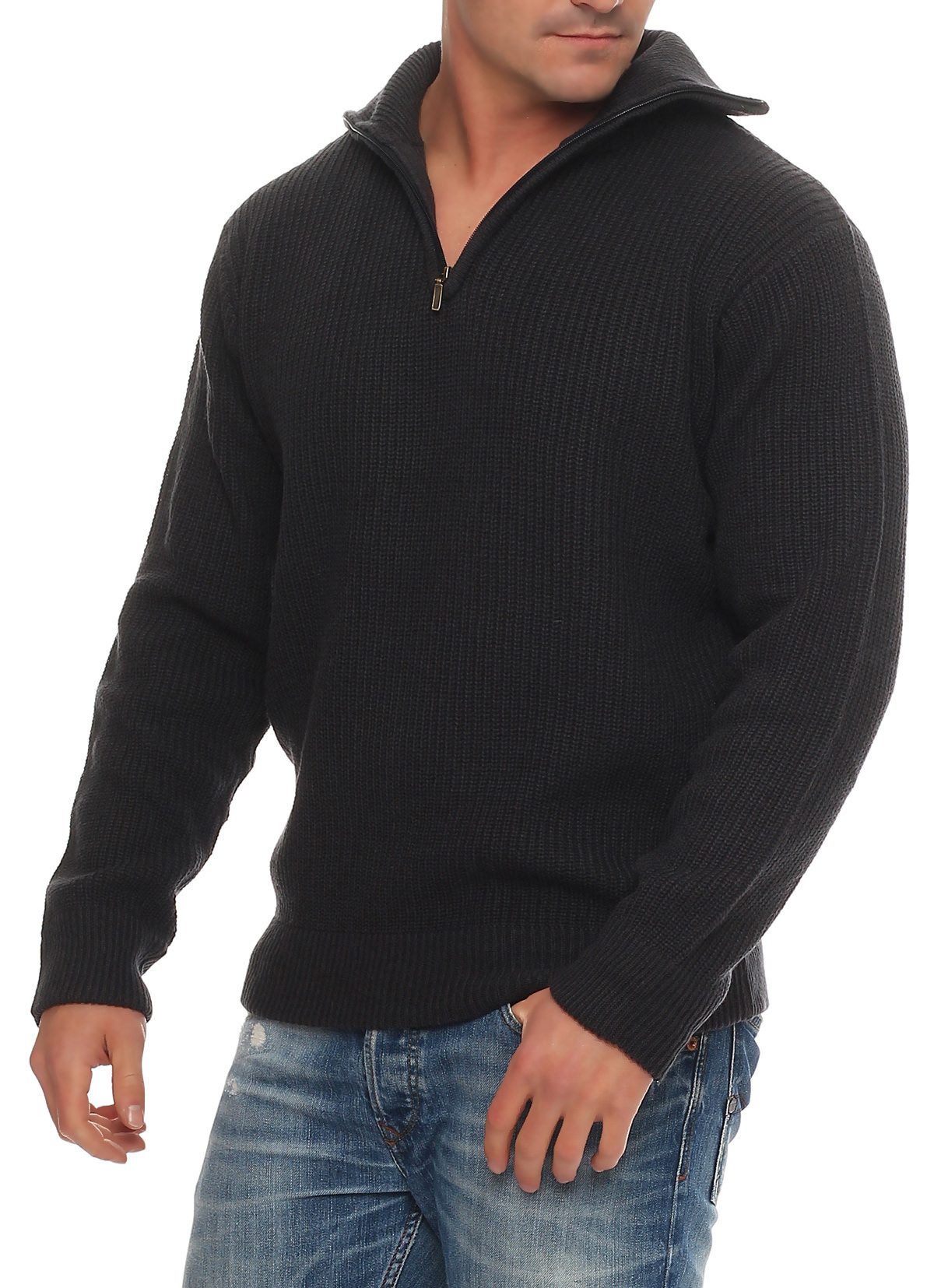 Cocain underwear Strickpullover Arbeitspullover Troyer warm Pullover Wolle günstig online kaufen