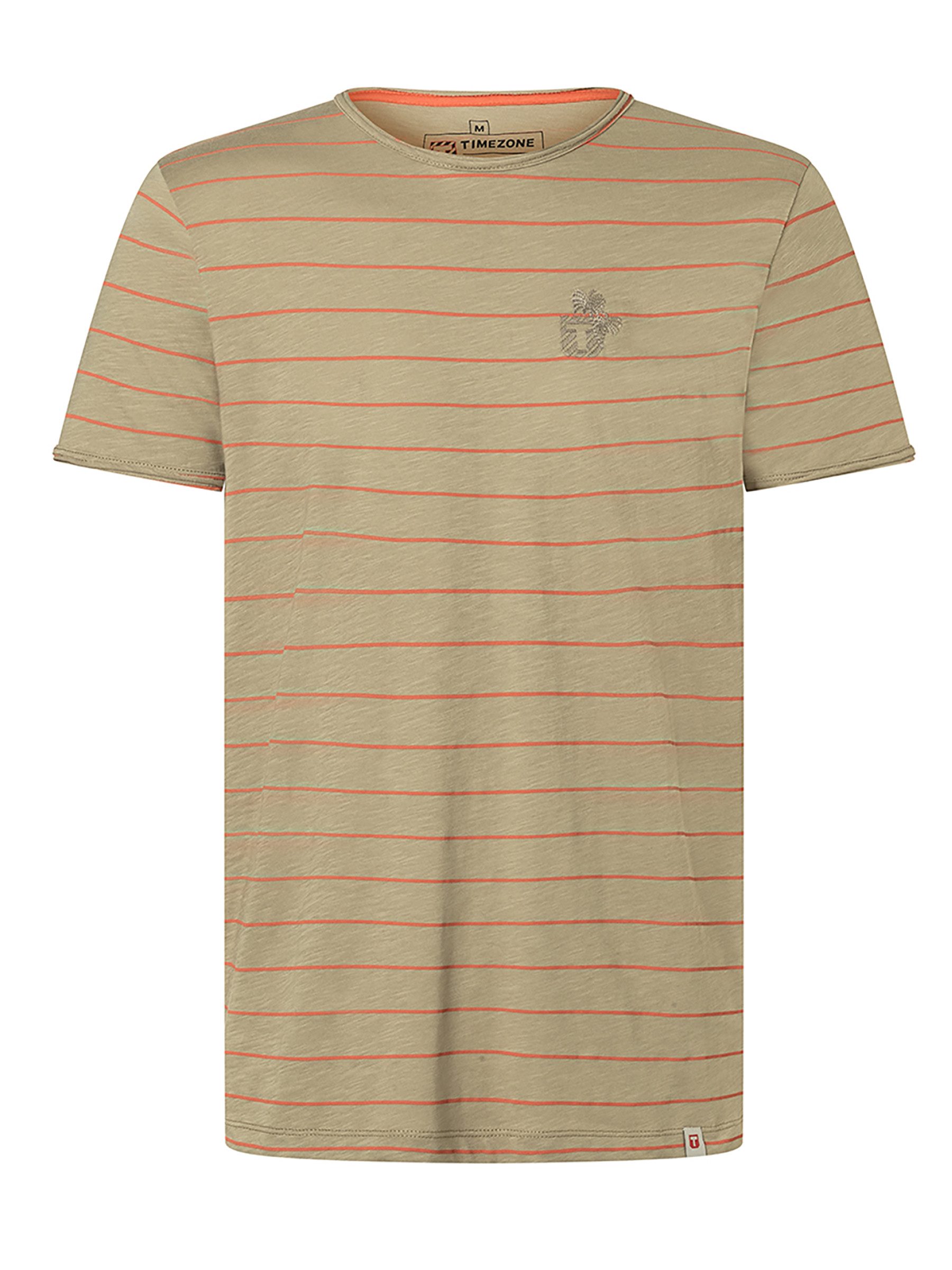 TIMEZONE T-Shirt Regular Fit Gestreiftes Design für Herren (1-tlg) Baumwolle Normal Fit Rundhals Kurzarm Gestreift atmungsaktiv