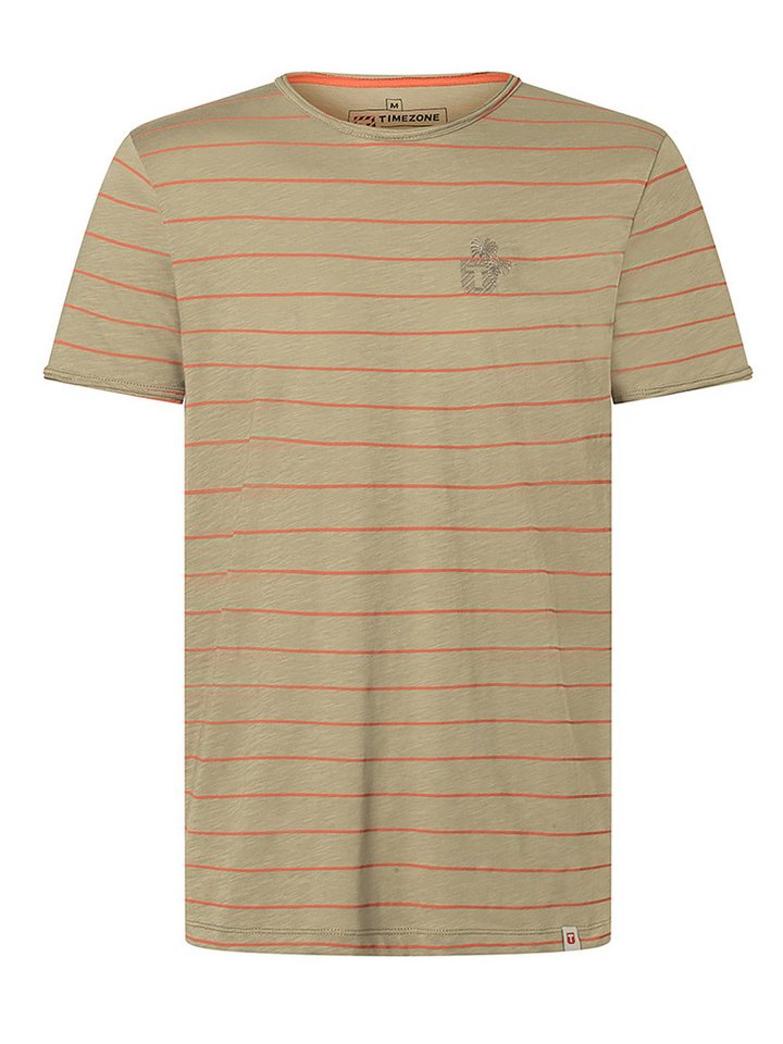 TIMEZONE T-Shirt Regular Fit Gestreiftes Design für Herren (1-tlg) Baumwolle Normal Fit Rundhals Kurzarm Gestreift atmungsaktiv