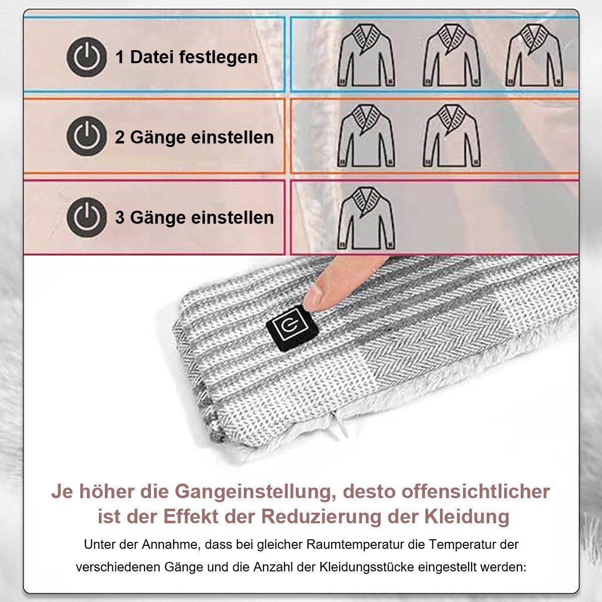 götäzer Modeschal Frauen Männer USB beheizter Schal, dunkelgrau 3 Nackenwärmer, elektrischer Heizstufen, weich