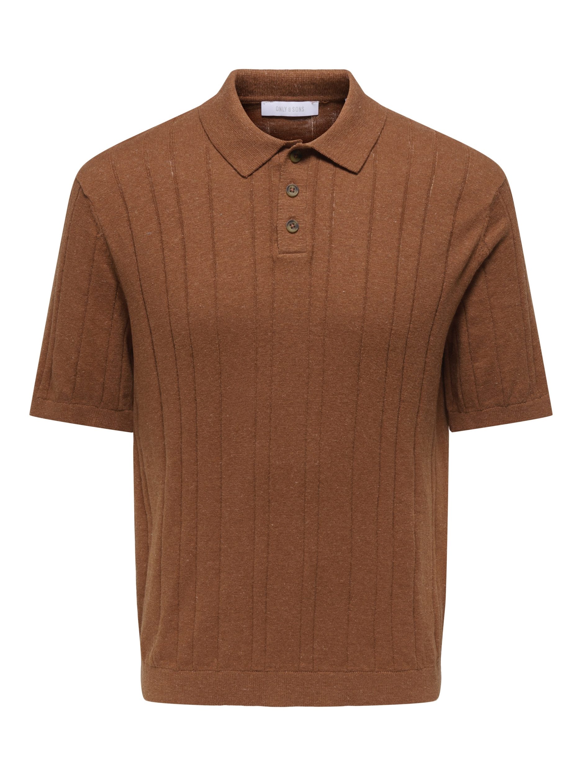 ONLY & SONS Strickpullover ONSSOFUS REG SS POLO KNIT FRML, Chutney