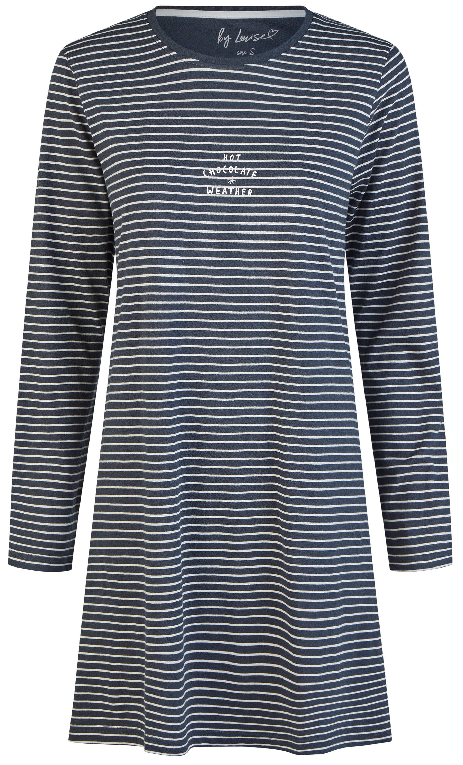 By Louise Nachthemd Snowfall Grace (Set, 1-tlg., 1-teilig) Damen Sleepshirt ca.95cm lang Langarm Baumwolle Winter