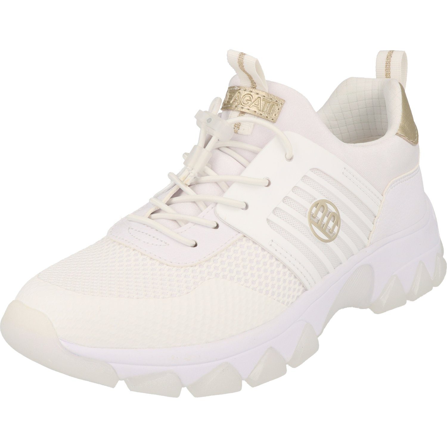 BAGATT Damen White/Gold Halbschuhe Yuki D32-95207-6969 sportliche Sneaker Schuhe Sneaker