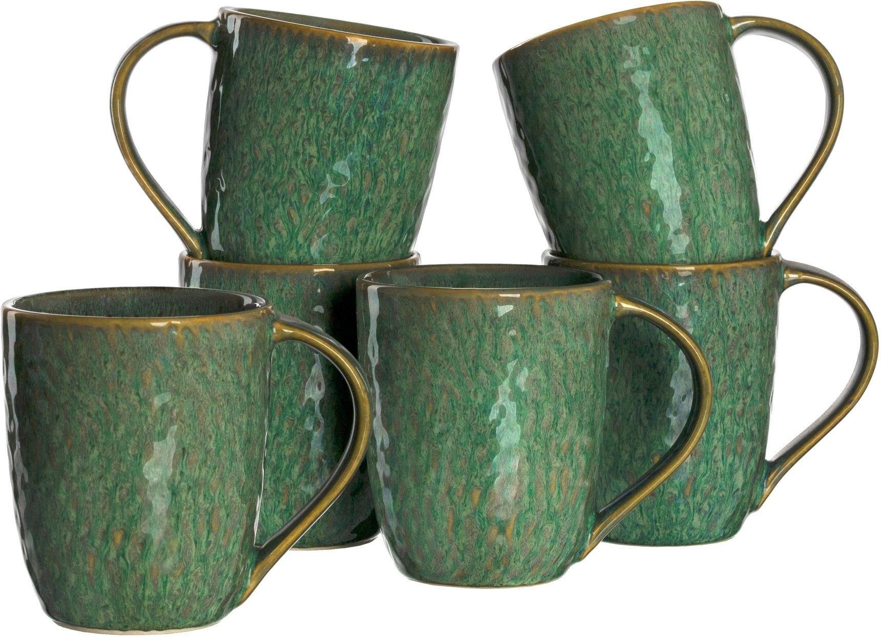 LEONARDO Becher Matera, Keramik, 430 ml, 6-teilig grün