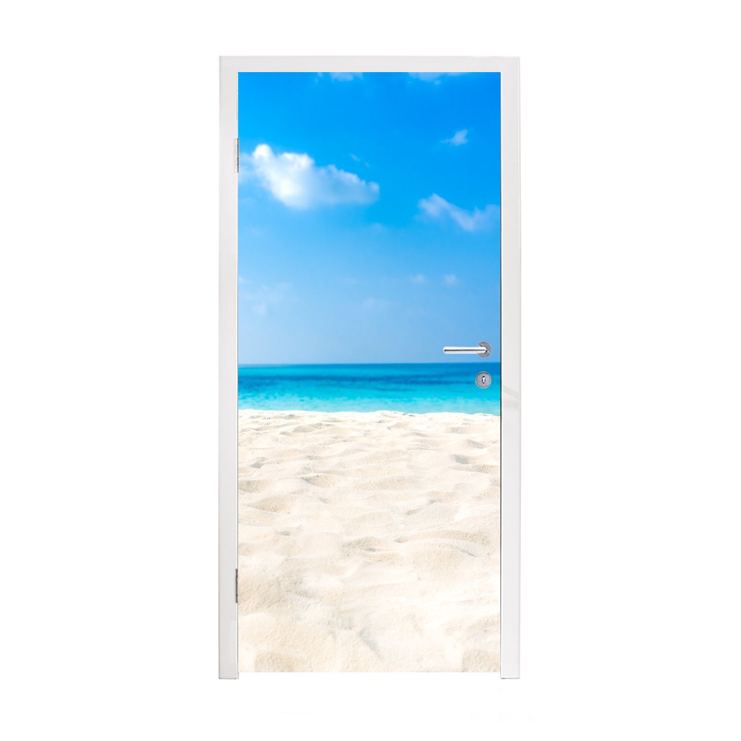 St), - Fototapete für Türtapete - Strand Meer Sand, Türaufkleber, 75x205 cm (1 bedruckt, MuchoWow Matt, Tür,