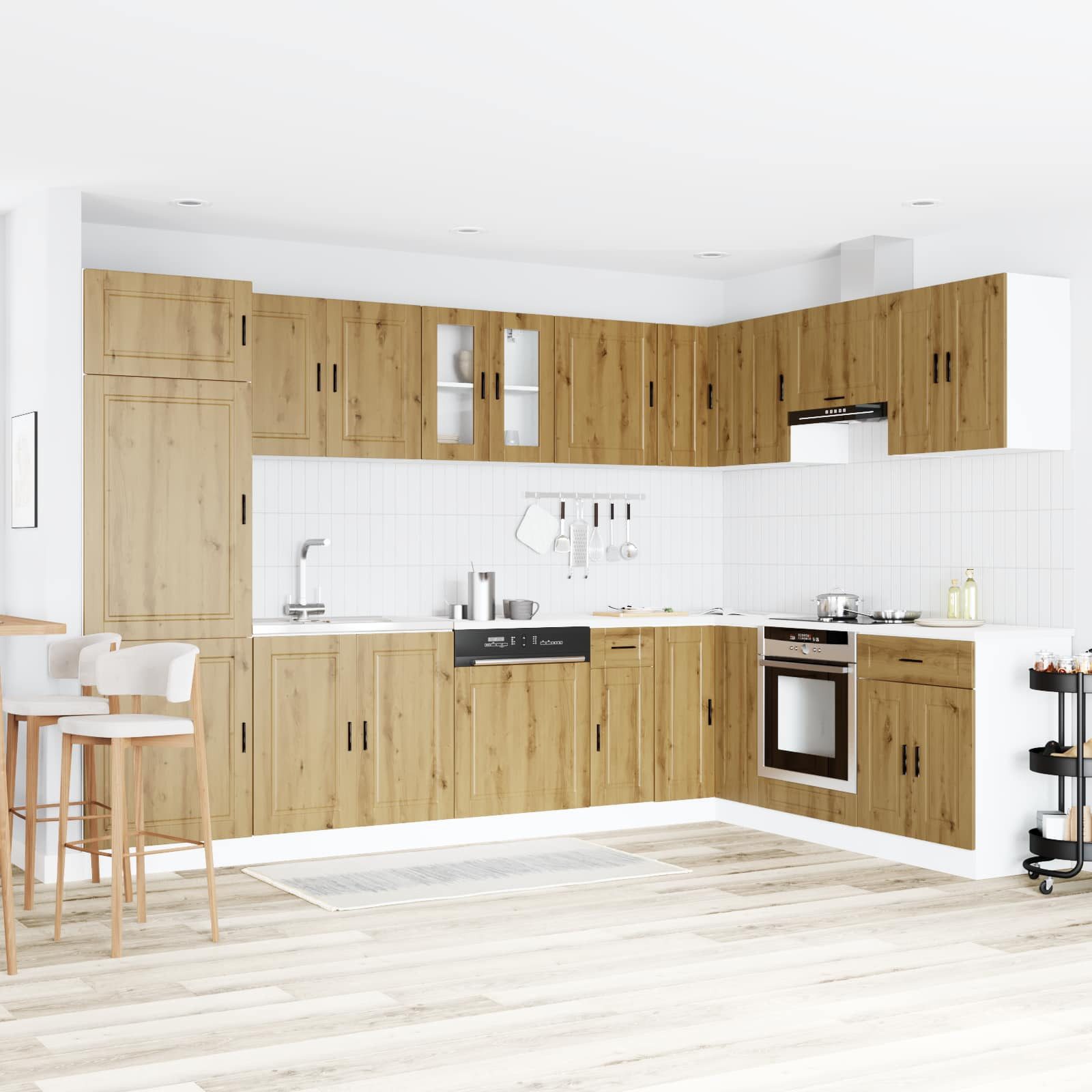 vidaXL Badezimmerspiegelschrank Waschbecken-Unterschrank Porto 2 stk. Braun 80 x 46 x 81.5 cm (2-St)