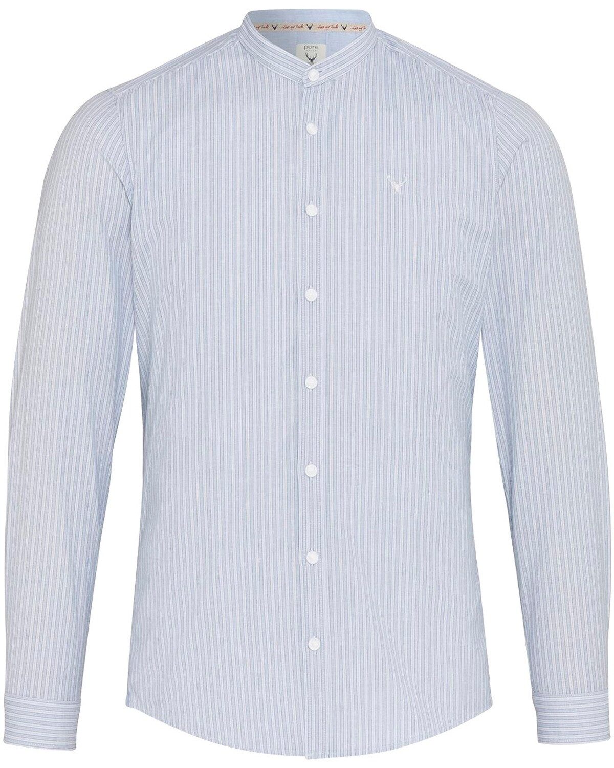Pure Langarmhemd Stehkragenhemd Slim Fit günstig online kaufen