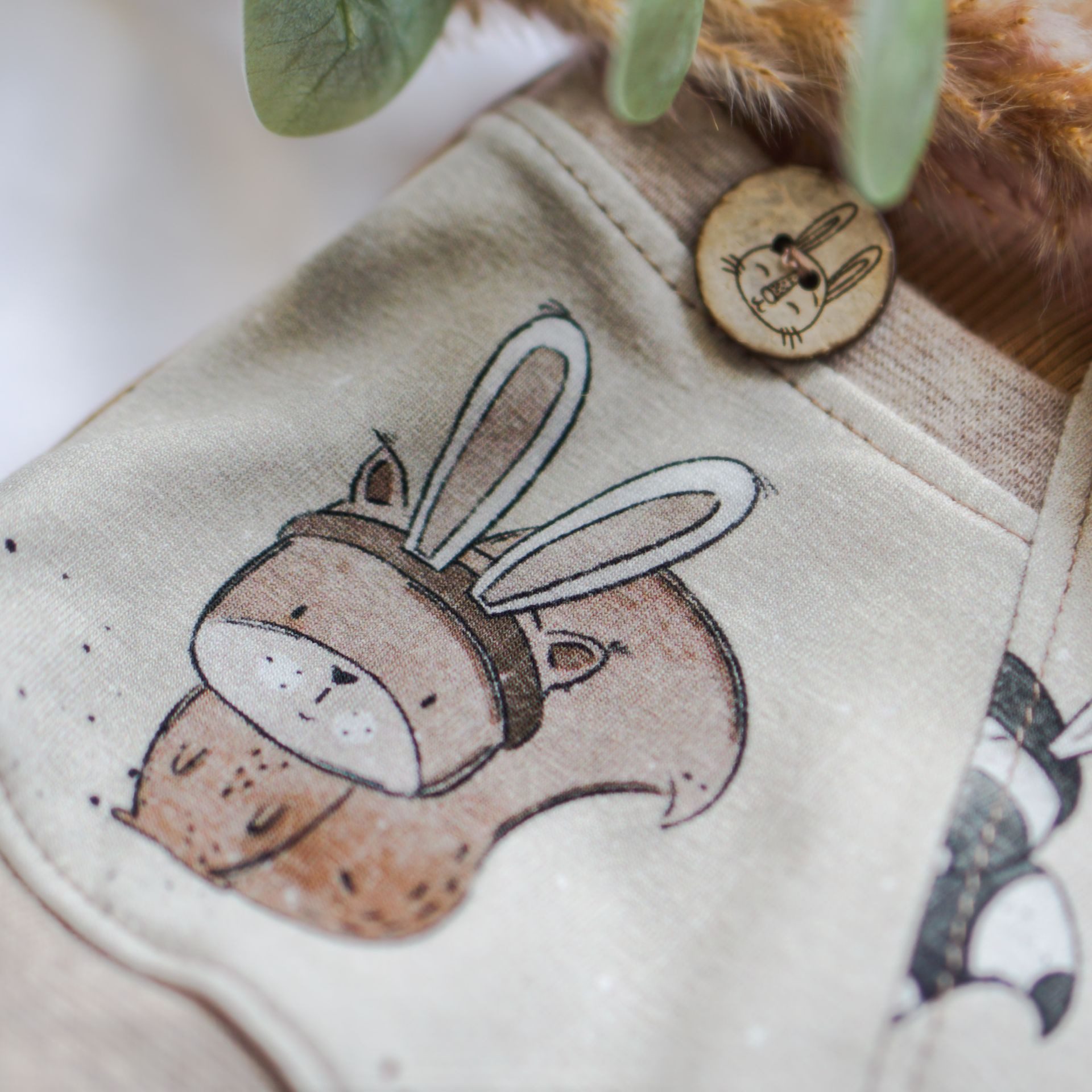 Leylas Welt Stoff Stoff Jersey Stoff Osterhelfer Waschbär Bär Katzengold Design, Reaktivdruck