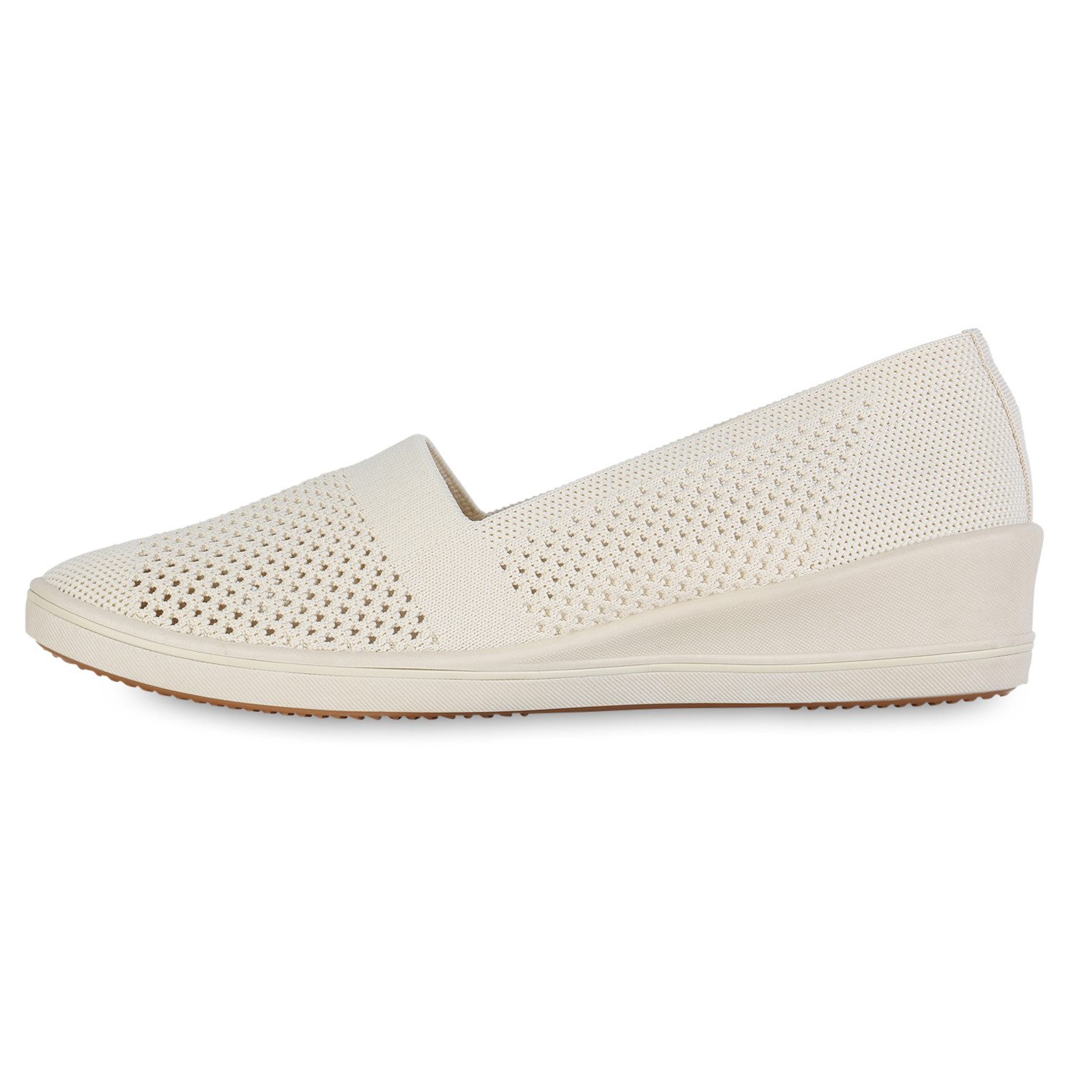 VAN HILL 841597 Slipper Damen Keilslipper Keilabsatz Bequem Strick Freizeit günstig online kaufen