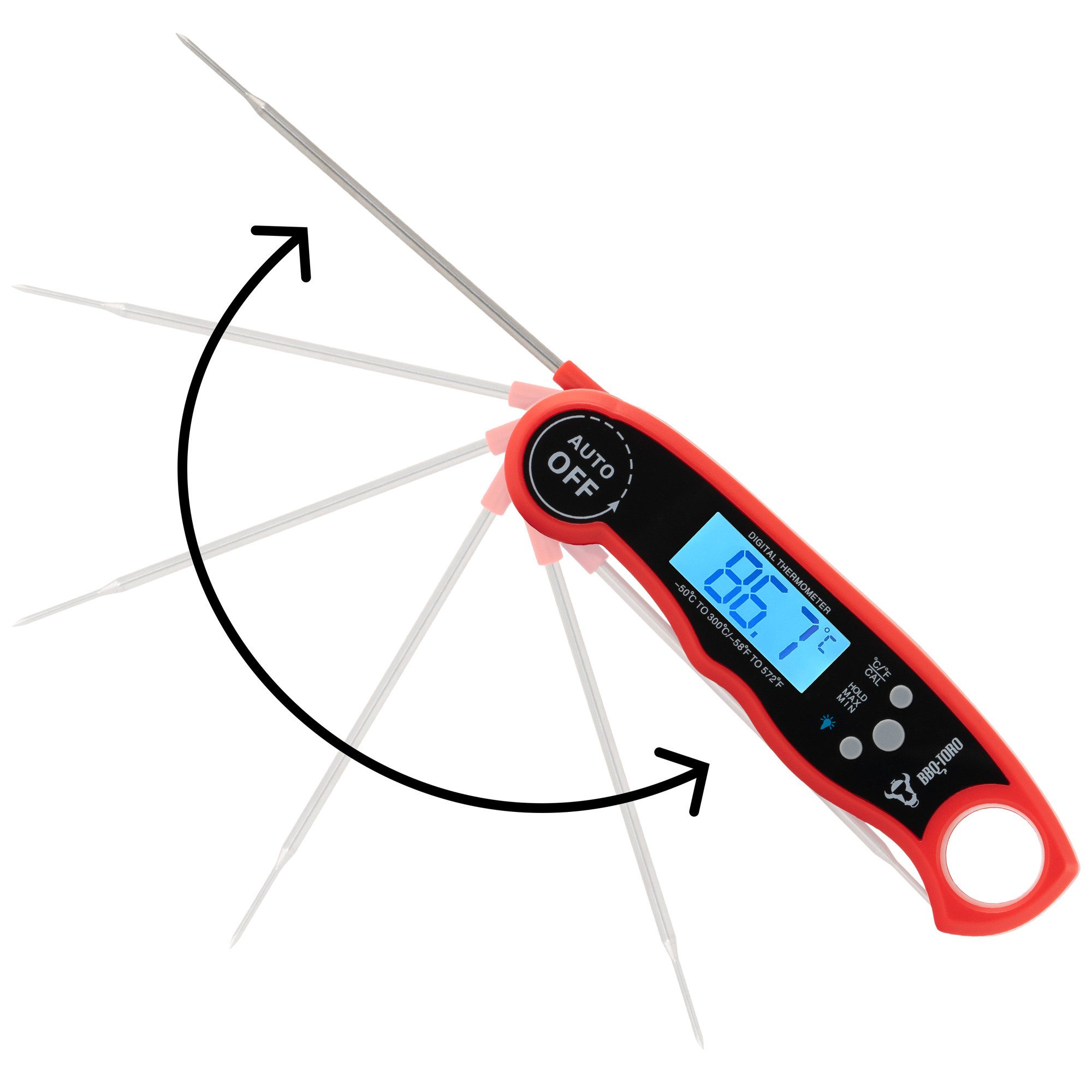 BBQ-Toro Bratenthermometer Fleischthermometer mit LCD Display, digitales Bratenthermometer, 1-tlg., Leichte Reinigung
