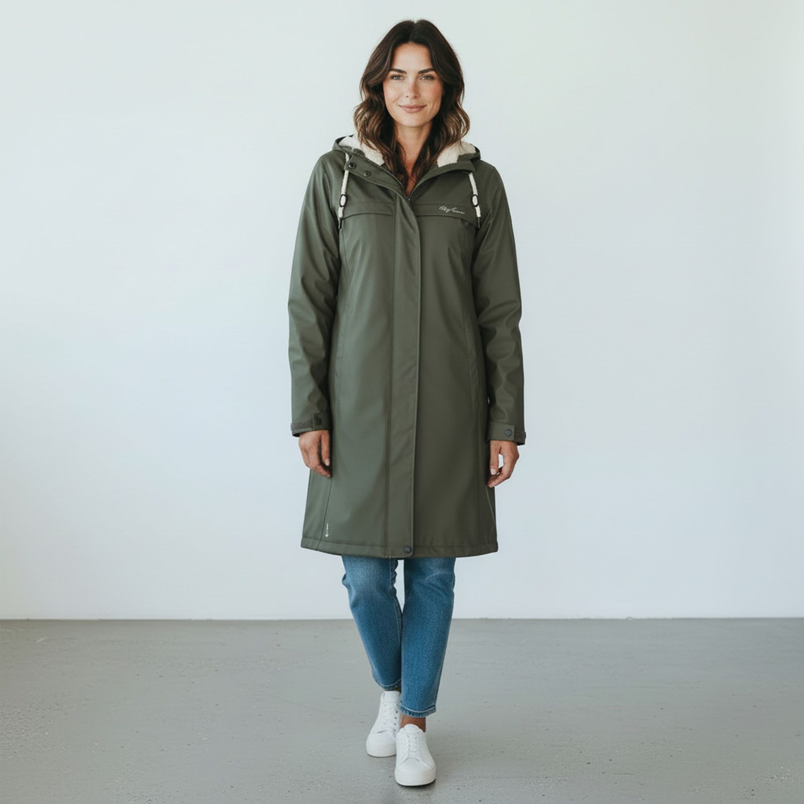 Dry Fashion Regenmantel Damen PU-Mantel Oslo mit Teddy-Fleece - Regenjacke günstig online kaufen