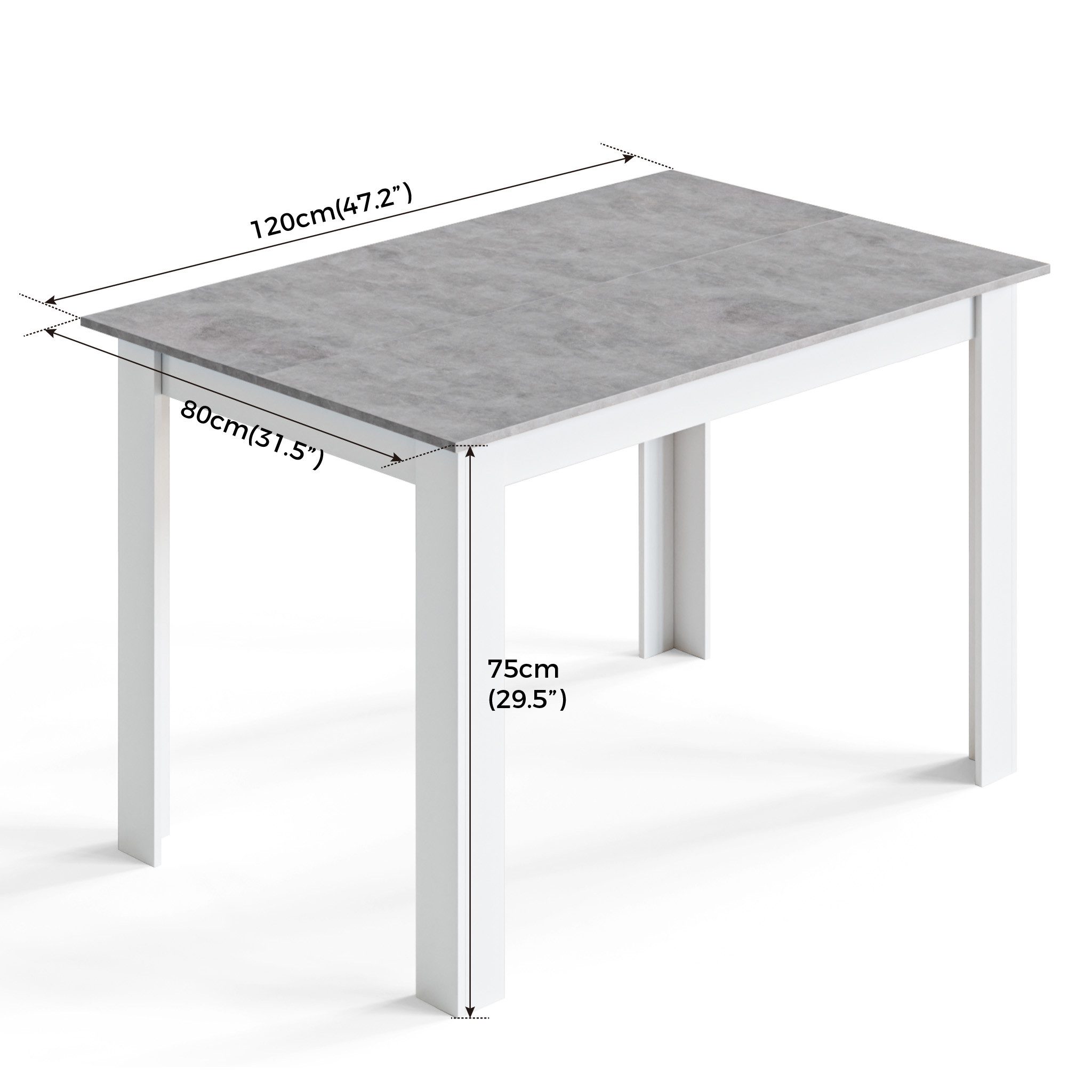 Mondeer Esstisch Esszimmertisch (120 x 80 x 75cm), Vielseitig, Stilvoll, in Mehreren Farben wählbar – Bild 3 von 5