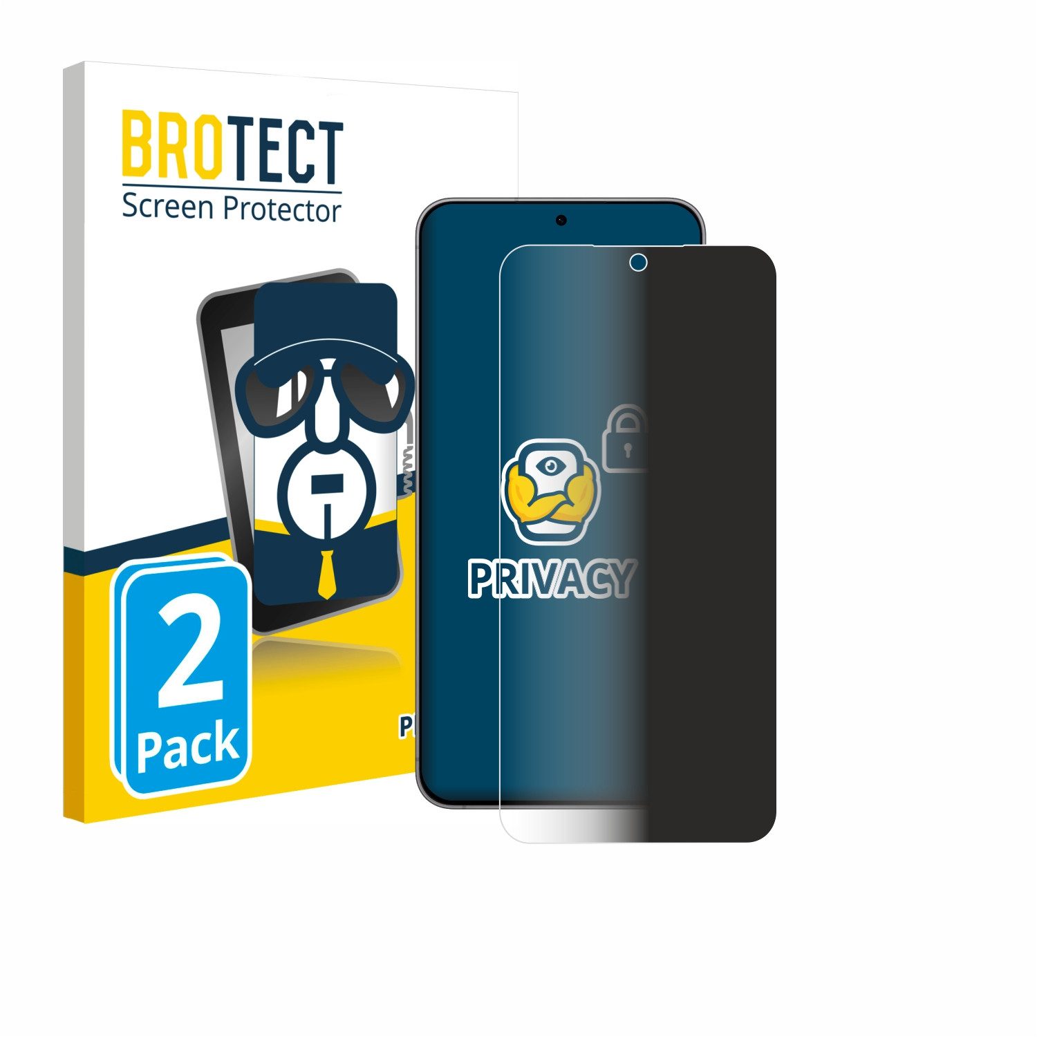 BROTECT Displayschutzfolie Sichtschutzfolie für Samsung Galaxy A57 5G, 2 Stück, Anti-Spy Privacy Sichtschutz Blickschutzfolie Blaulicht-Schutz