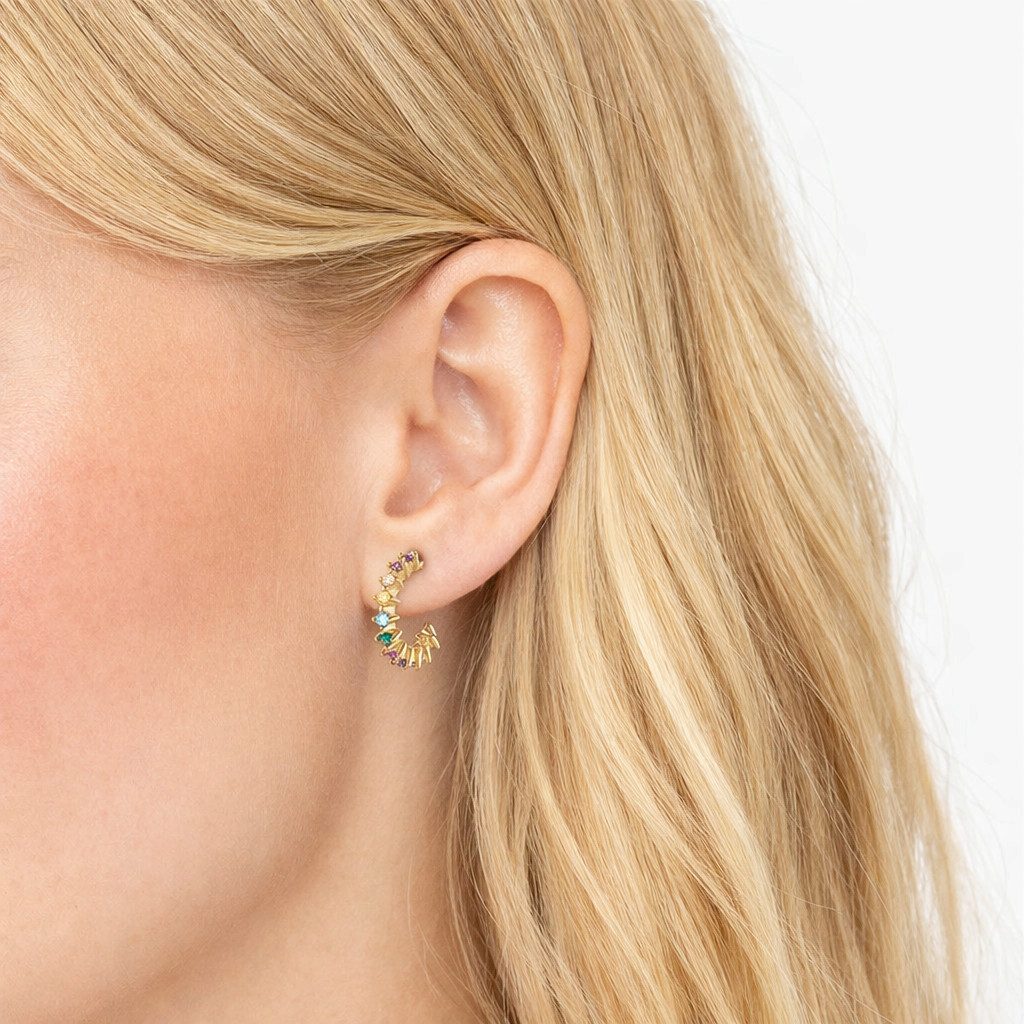 Cala Rose Klappcreolen RAINBOW STAR