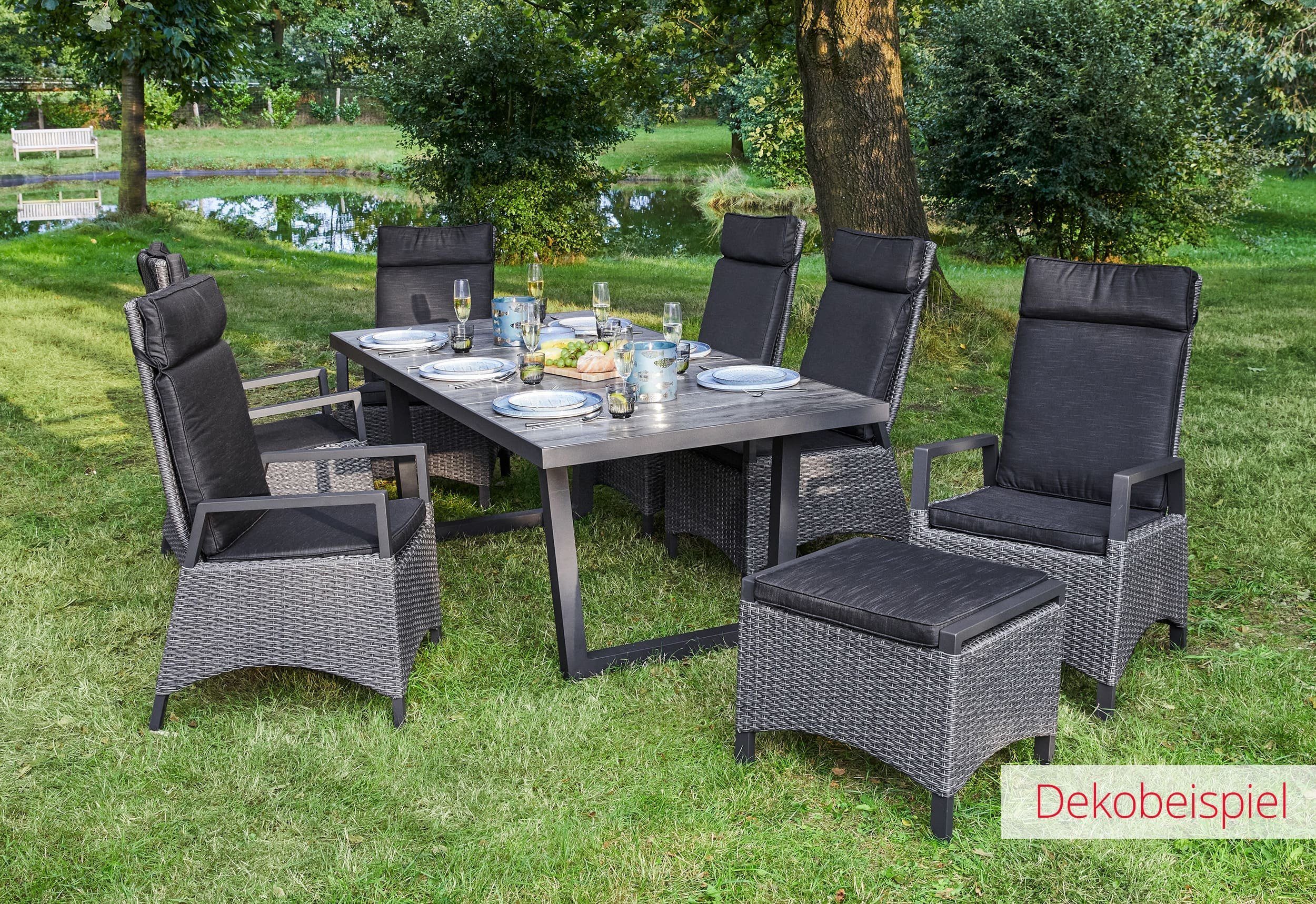 LC Garden Garten-Essgruppe Keramo Dining Set XII Sitzgruppe Gartenset grau-mix, (6-tlg)