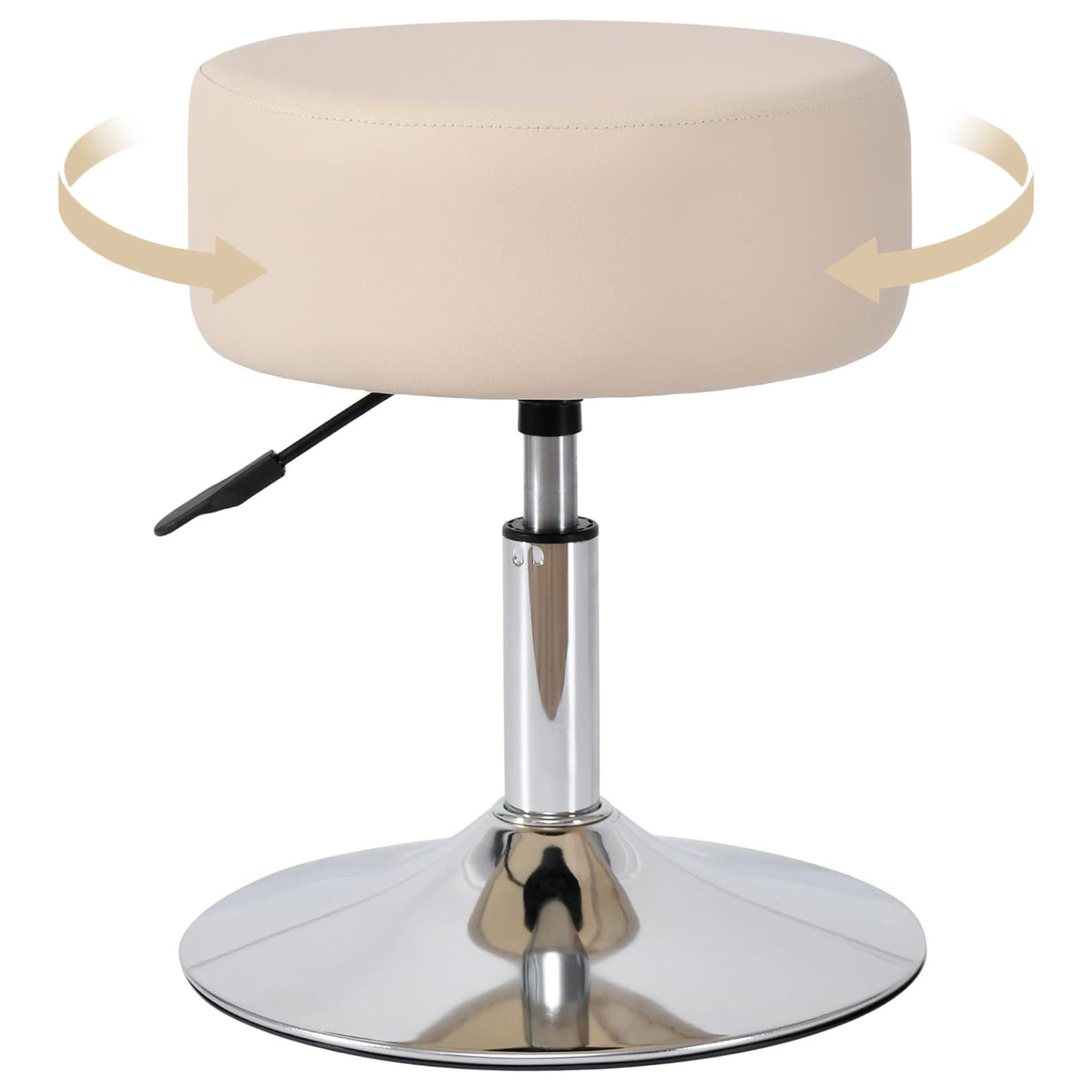 Duhome Hocker (428), Drehhocker Sitzhocker Rund Rollhocker Schminkhocker Höhenverstellbar
