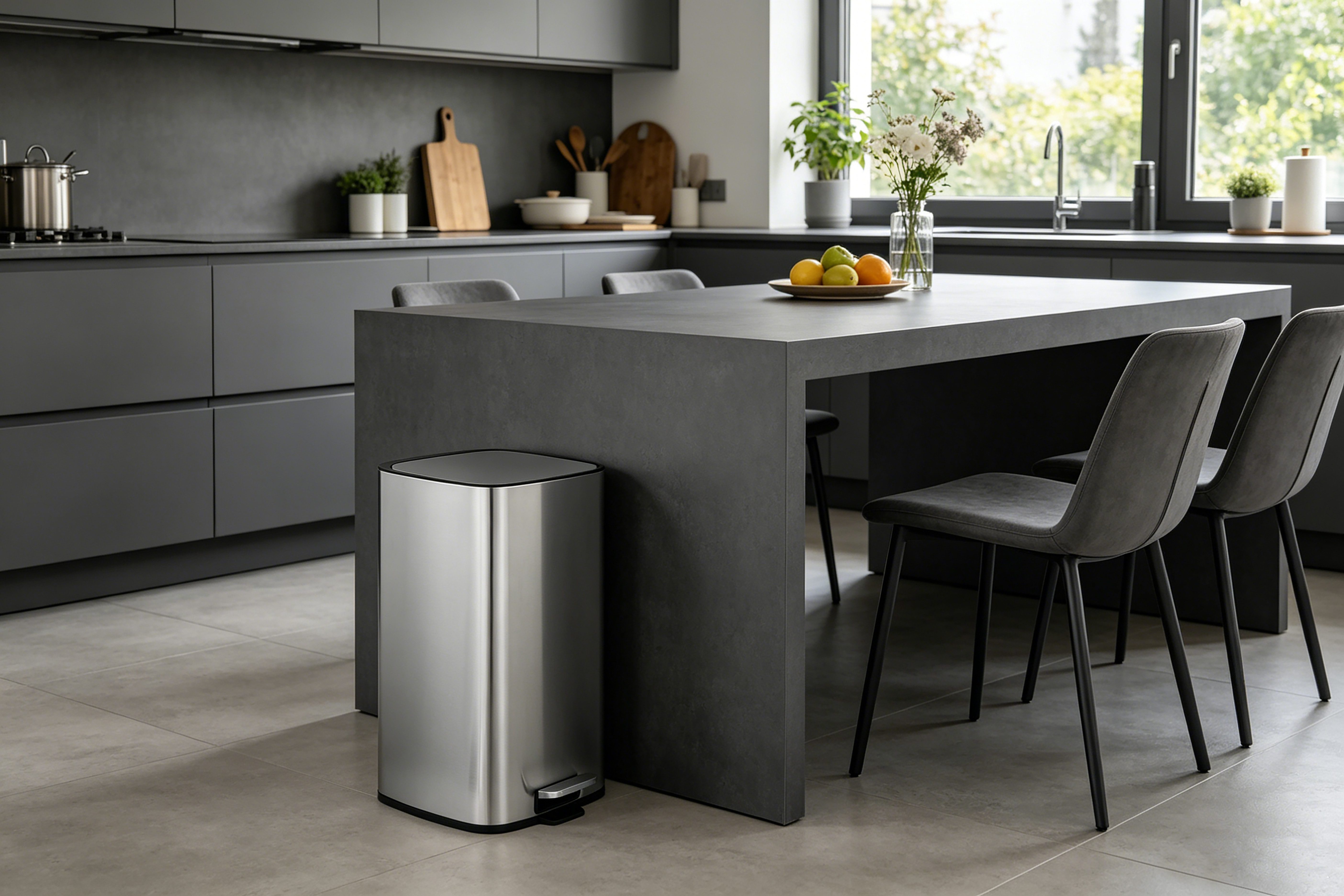 OTTO home Mülleimer Keenna, Soft Close, mit verstecktem Griff, Treteimer für Küche oder Bad, Abfalleimer mit Deckel