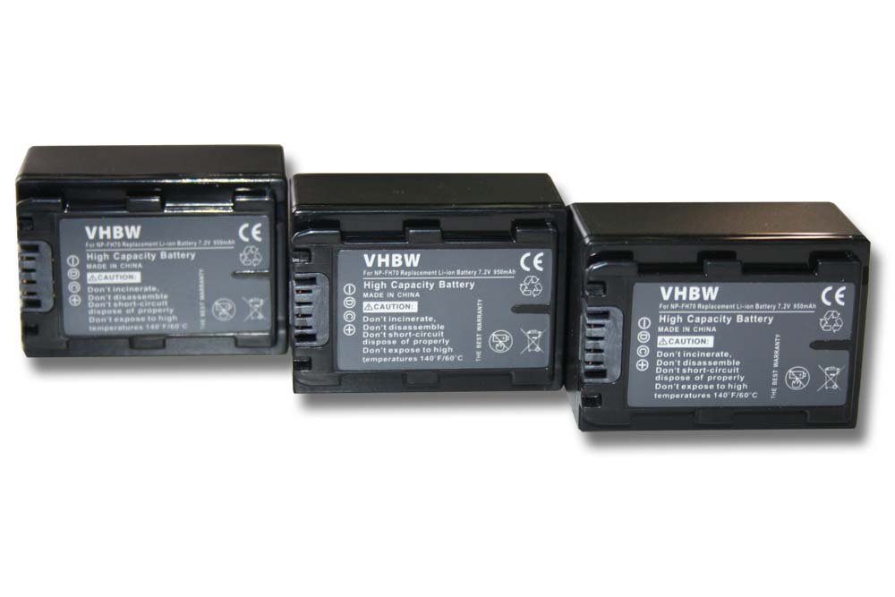 vhbw kompatibel mit Sony DCR-HC51(E), DCR-HC53(E), DCR-HC47(E), DCR-HC62(E) Kamera-Akku Li-Ion 950 mAh (7,2 V) | Akkus und PowerBanks