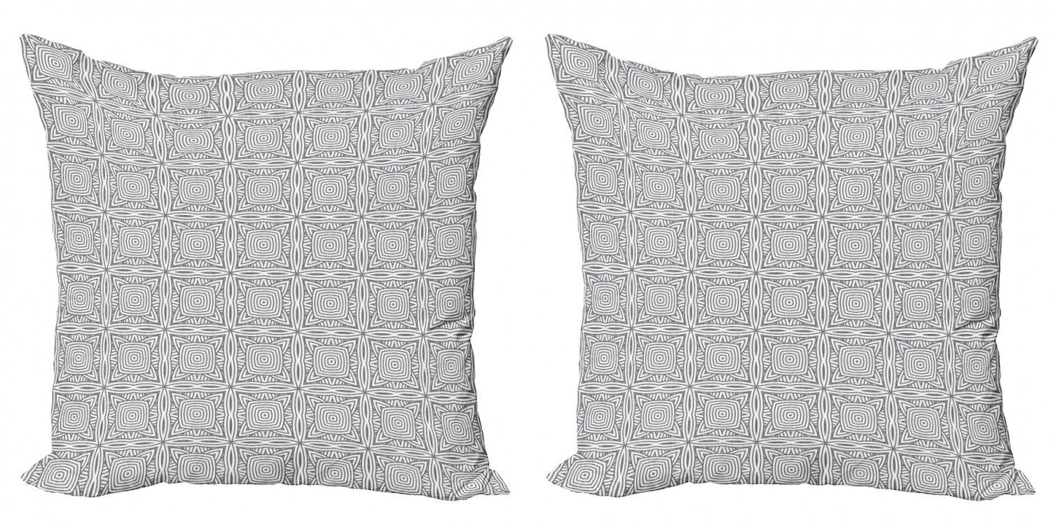 Kissenbezüge Modern Accent Doppelseitiger Digitaldruck, Abakuhaus (2 Stück), Abstrakt Concentric Runde Squares