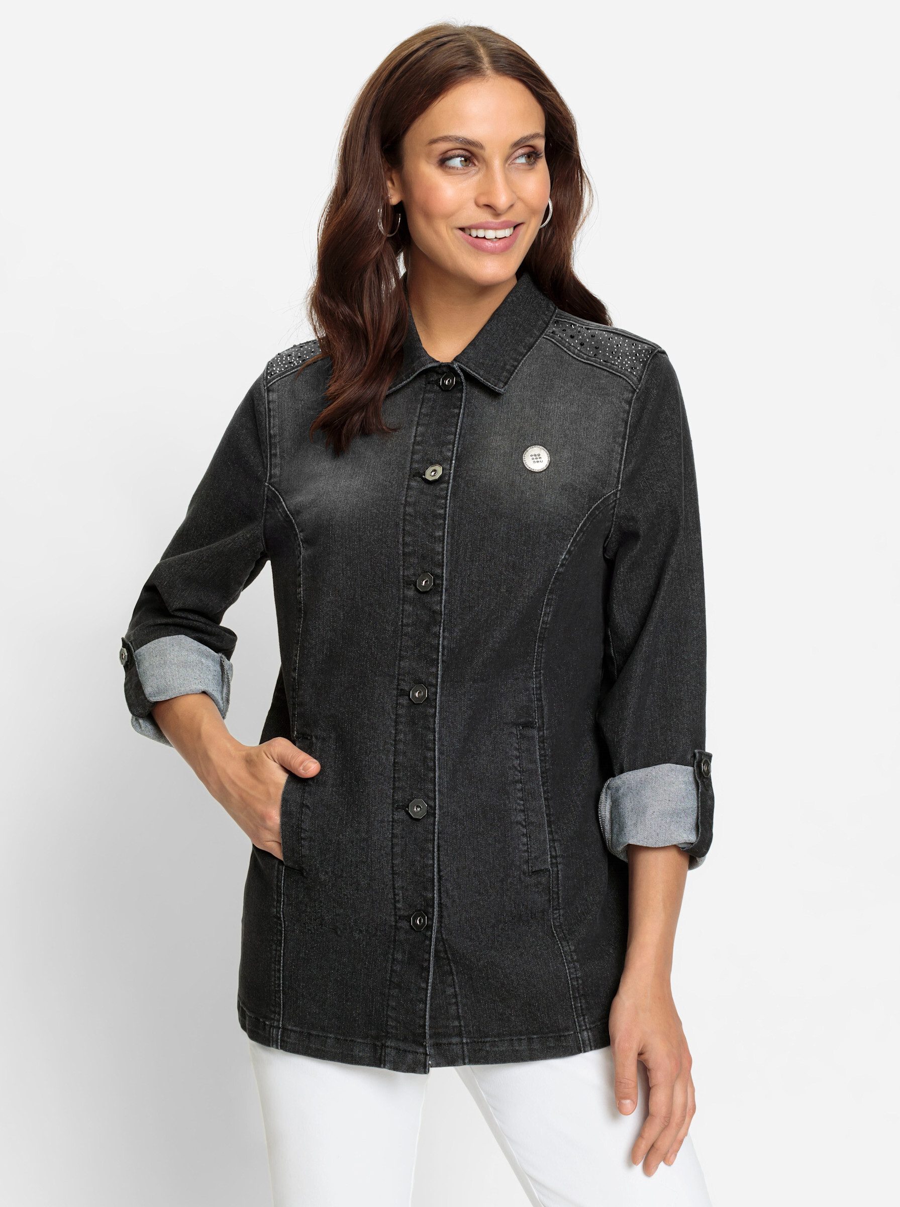 Witt Blusenblazer Jeansbluse Langarm günstig online kaufen