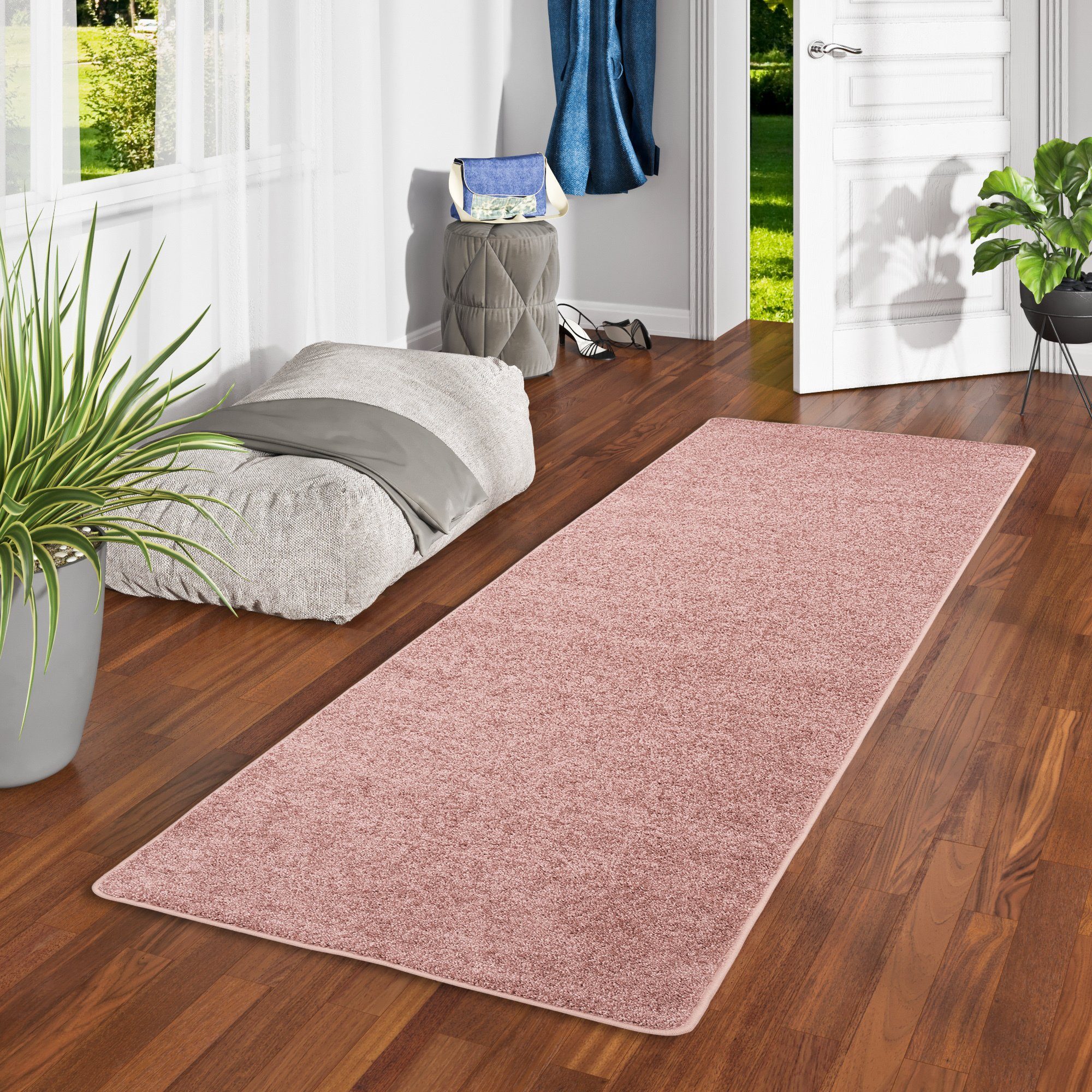 Läufer Hochflor Velours Läufer Teppich Luna, Snapstyle, Rechteckig, Höhe: 16 mm