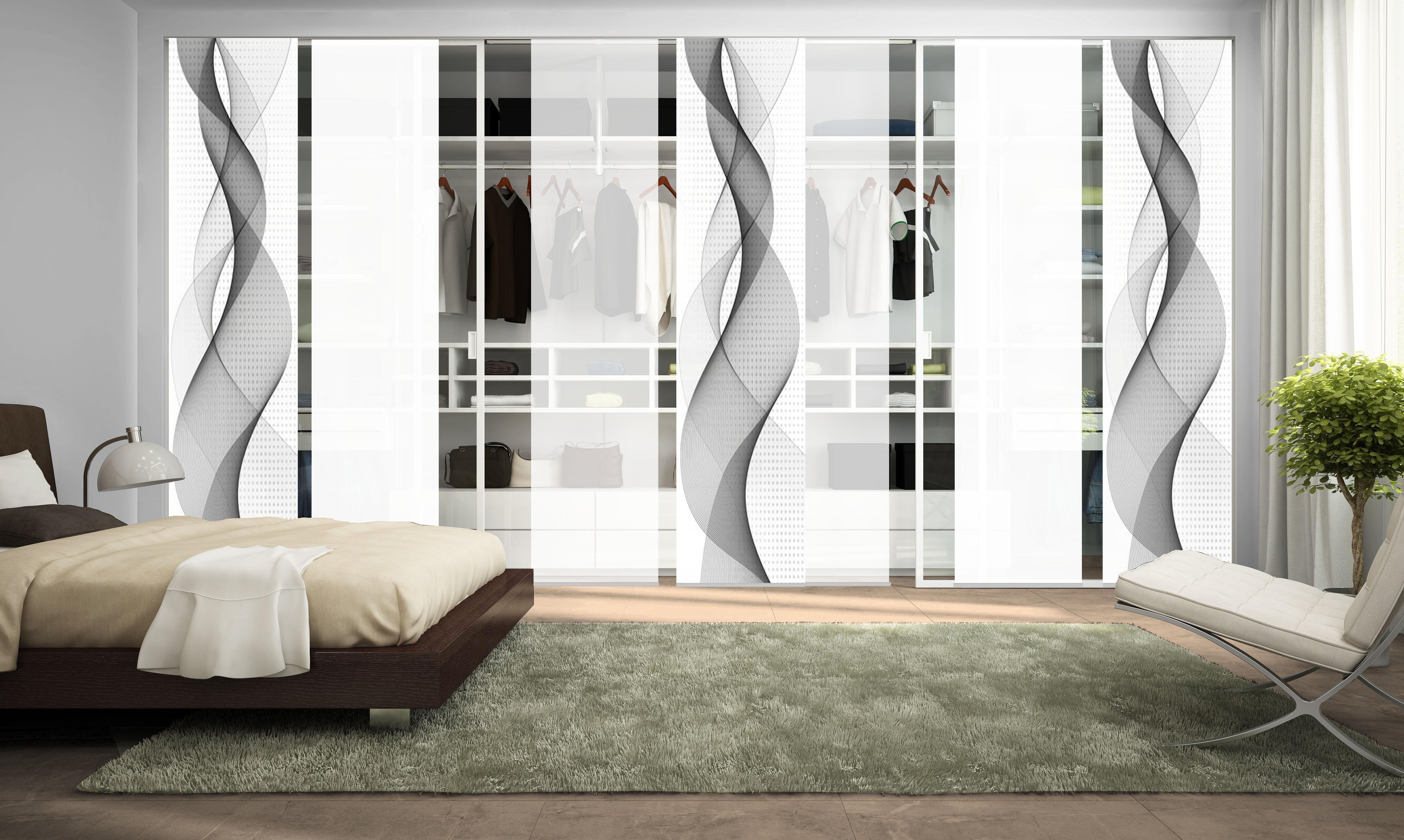 HOME WOHNIDEEN Schiebegardine OPALIA 7ER SET (7 St), Paneelwagen, halbtransparent, Microfaser, HxB: 245x60