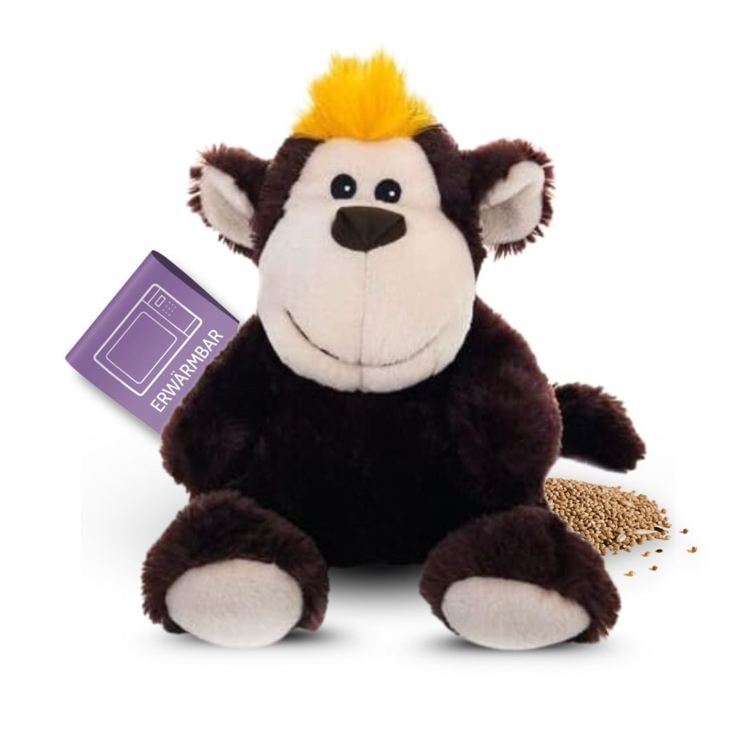 Habibi Plush Wärmekissen Habibi Plush Wärmetier Stofftier 1835 Schimpanse dunkelbraun