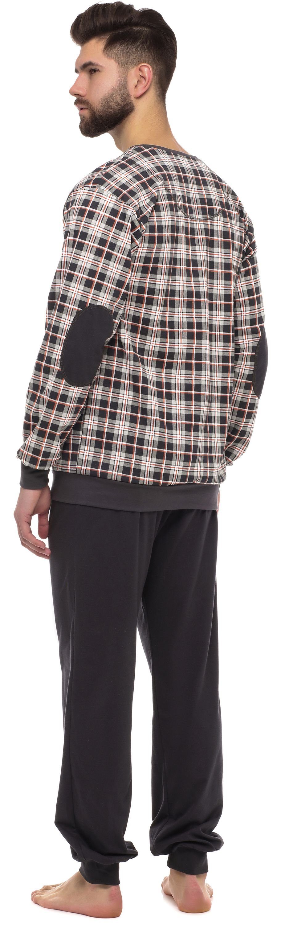 Timone Schlafanzug Herren Schlafanzug Lang mit Bündchen Baumwolle Nightwear Set TI30-107