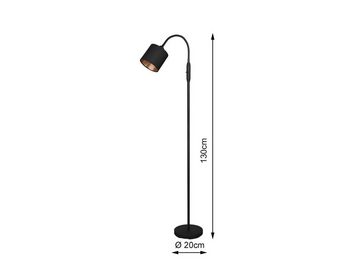 meineWunschleuchte LED Stehlampe, Dimmfunktion, LED wechselbar, Warmweiß, kleine Designer Leselampe Schwanenhalslampe dimmbar gold-en Höhe 130cm