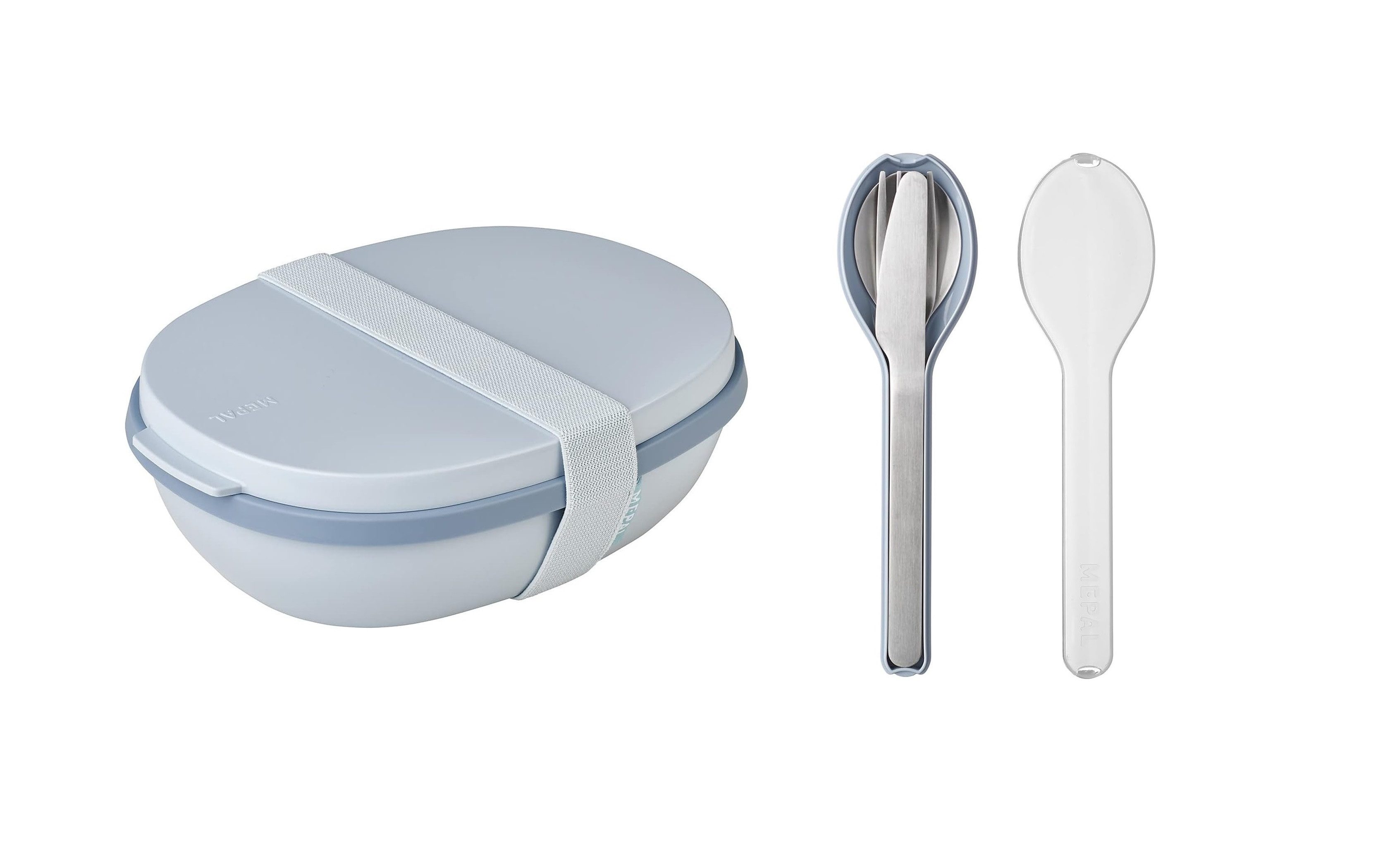 Mepal Lunchbox Lunchbox Ellipse Duo to go Set - 825 ml + 600 ml - Nordic Blue, Kunststoff, Ideal für Sandwiches & Salate