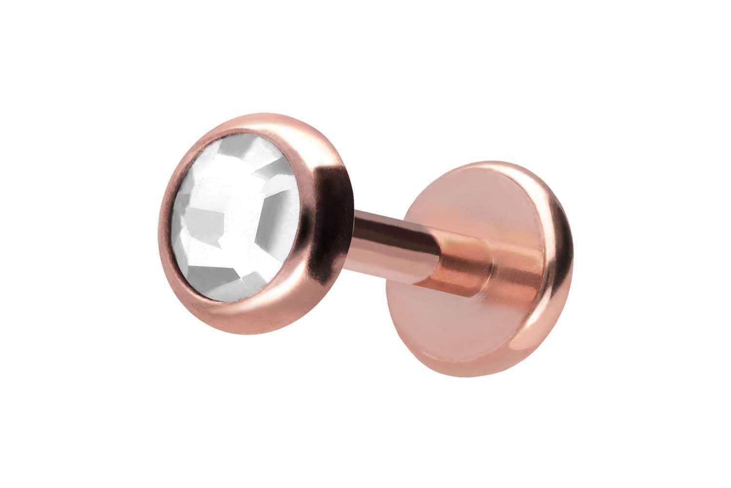 PIERCINGLINE Piercing-Set Titan Labret mit Push Fit KRISTALLDISC (Labrets, günstig online kaufen