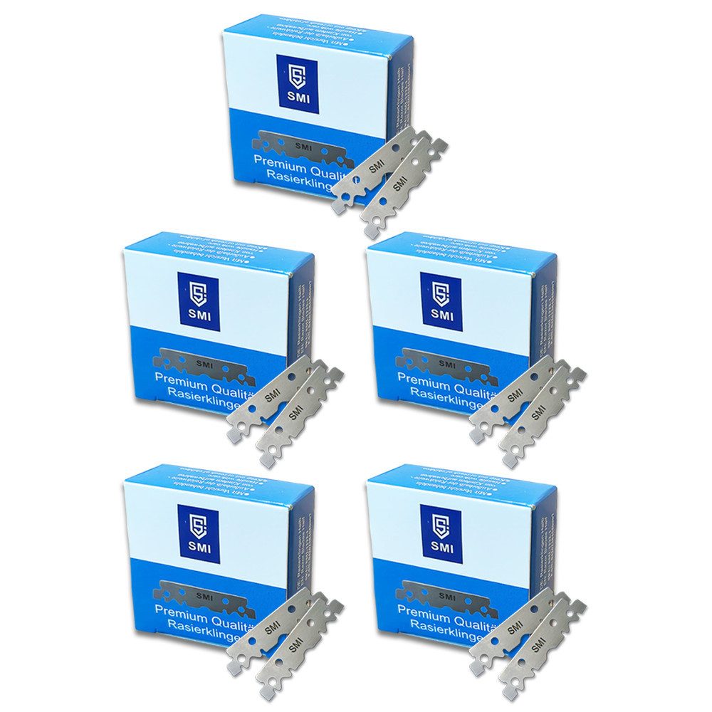 SMI Rasierklingen Premium Qualität Rasierklingen für Rasiermesser auswechselbar 500 tlg, 5-tlg., auswechselbar 500 pcs, 5-tlg., halbe Klinge