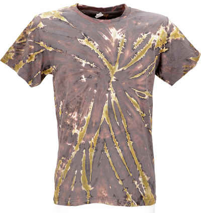 Guru-Shop T-Shirt Batik T-Shirt, Herren Kurzarm Tie Dye Shirt -.. Handarbeit, Hippie, Festival, Goa Style, alternative Bekleidung