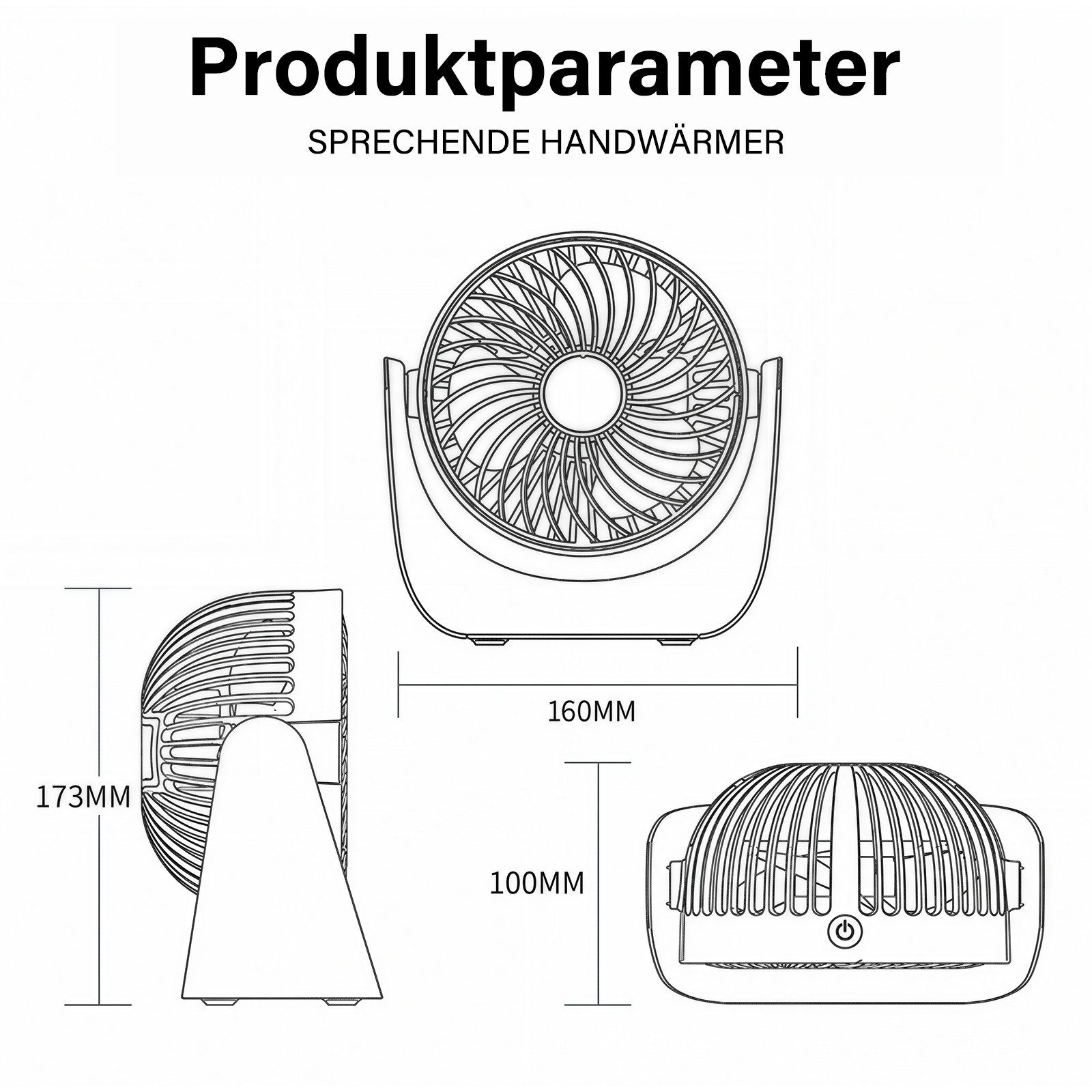 MOPUEA Tischturmventilator Tischventilator Akku Leise Mini Ventilator Weiss 3 Stufen USB, Tischventilator 3 Windstufen Standventilator Luftzirkulation